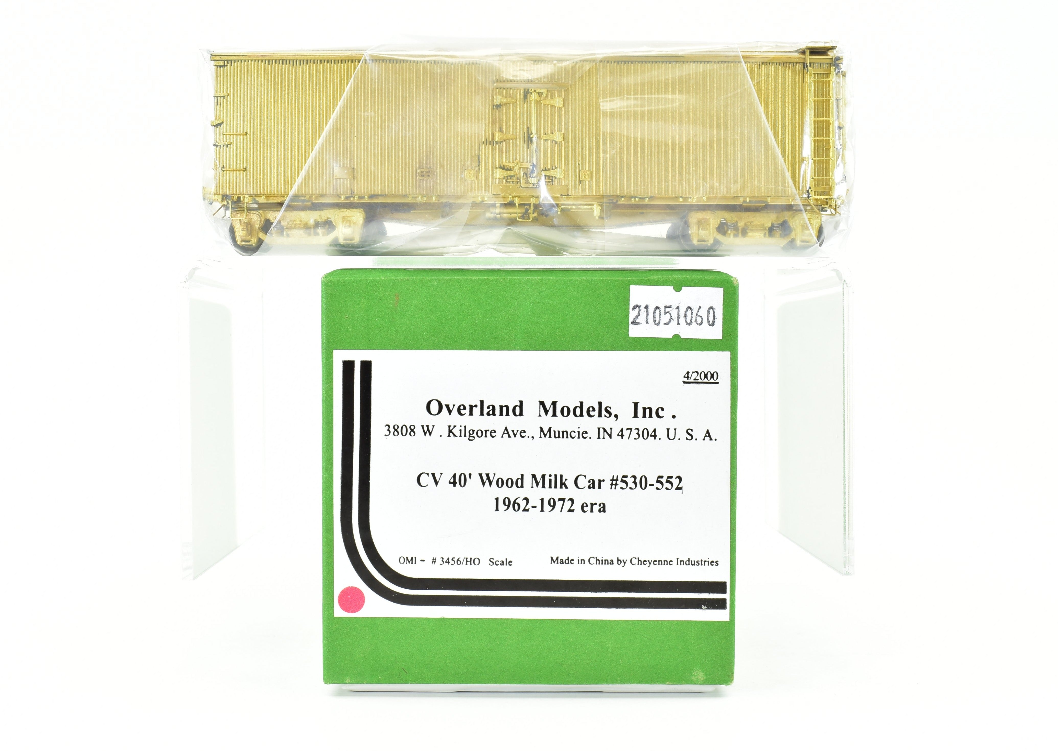 HO Scale Brass 40-Foot Wood Milk Car Model by OMI - Overland Models, Inc. Representing Central Vermont Cars from 1962 - 1972, Numbers 530 - 552