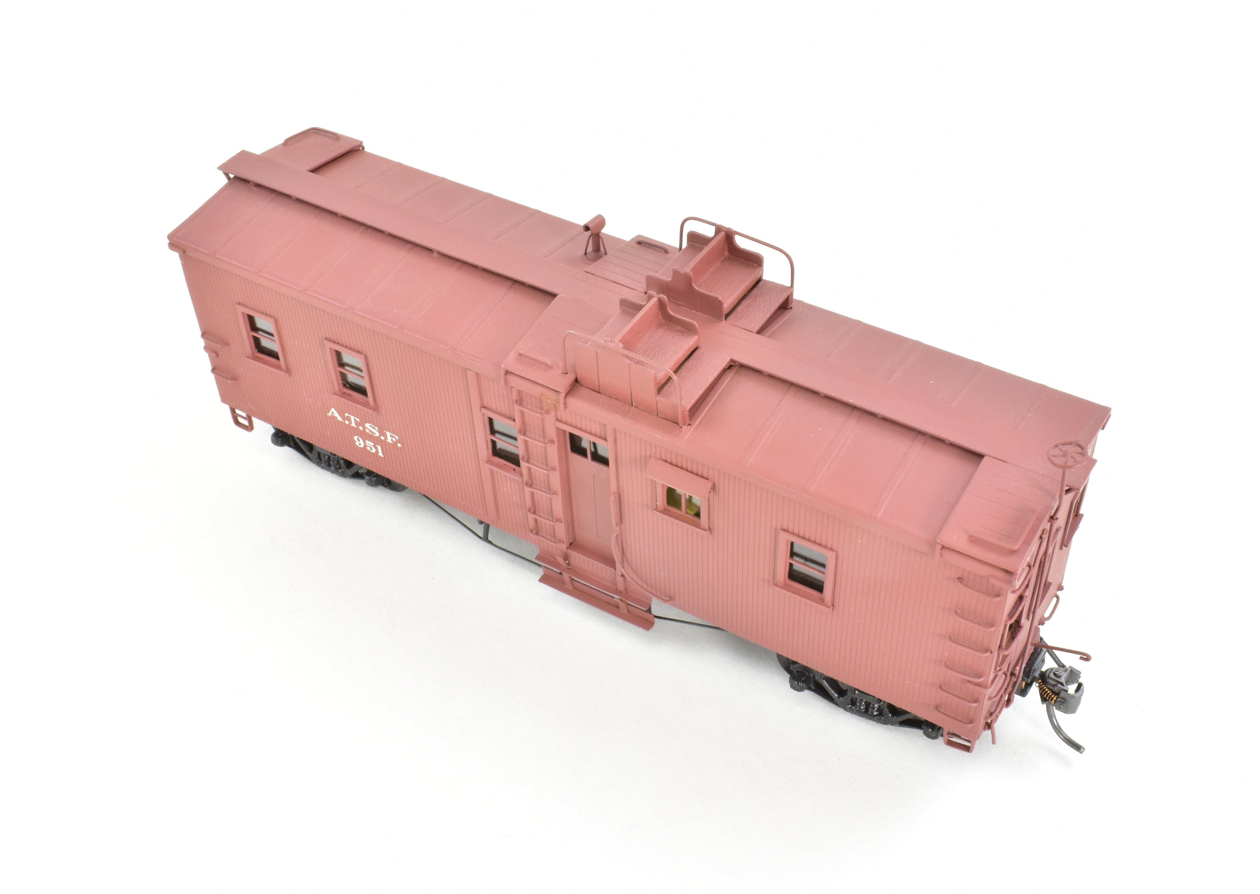 HO Scale Brass Key Imports ATSF - Santa Fe Open Air Seats Hollywood Caboose Professionally Painted Model No. 951