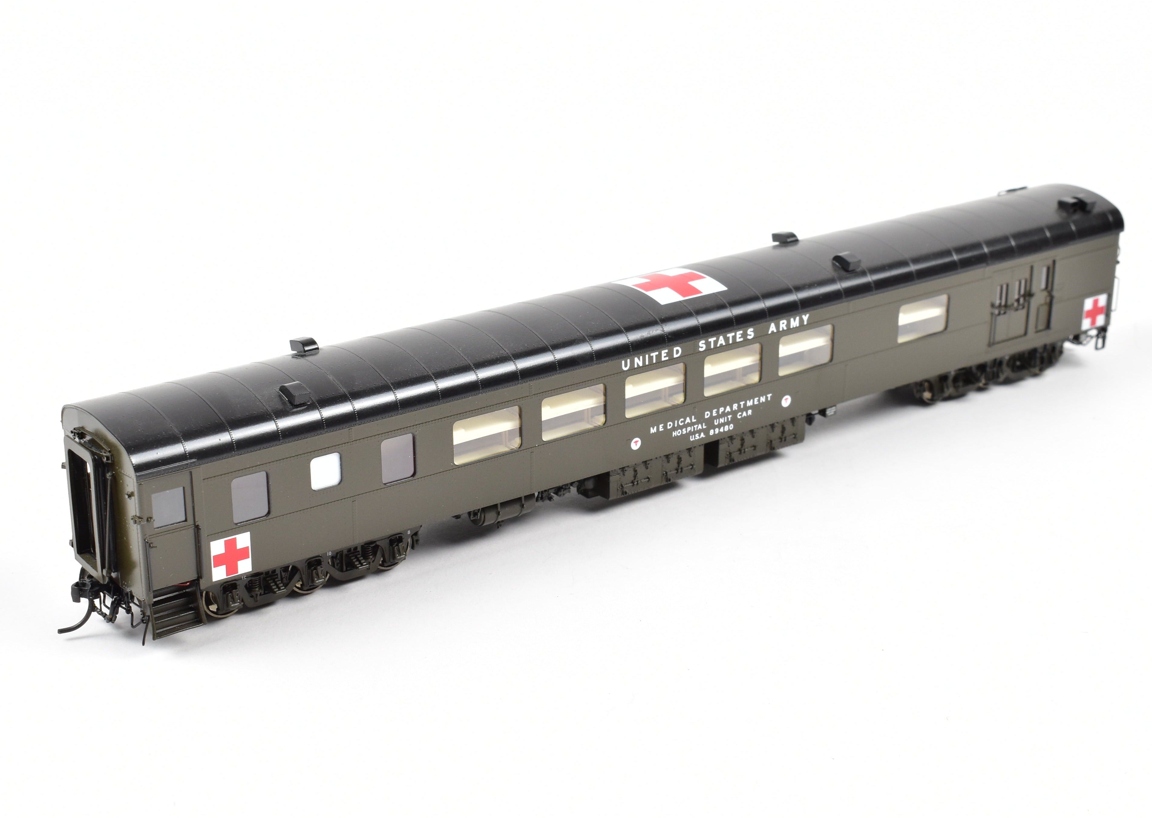 HO Scale Brass Consignment OMI - Overland Models, Inc. USAX - US Army Hospital Car for Freight/Passenger Use