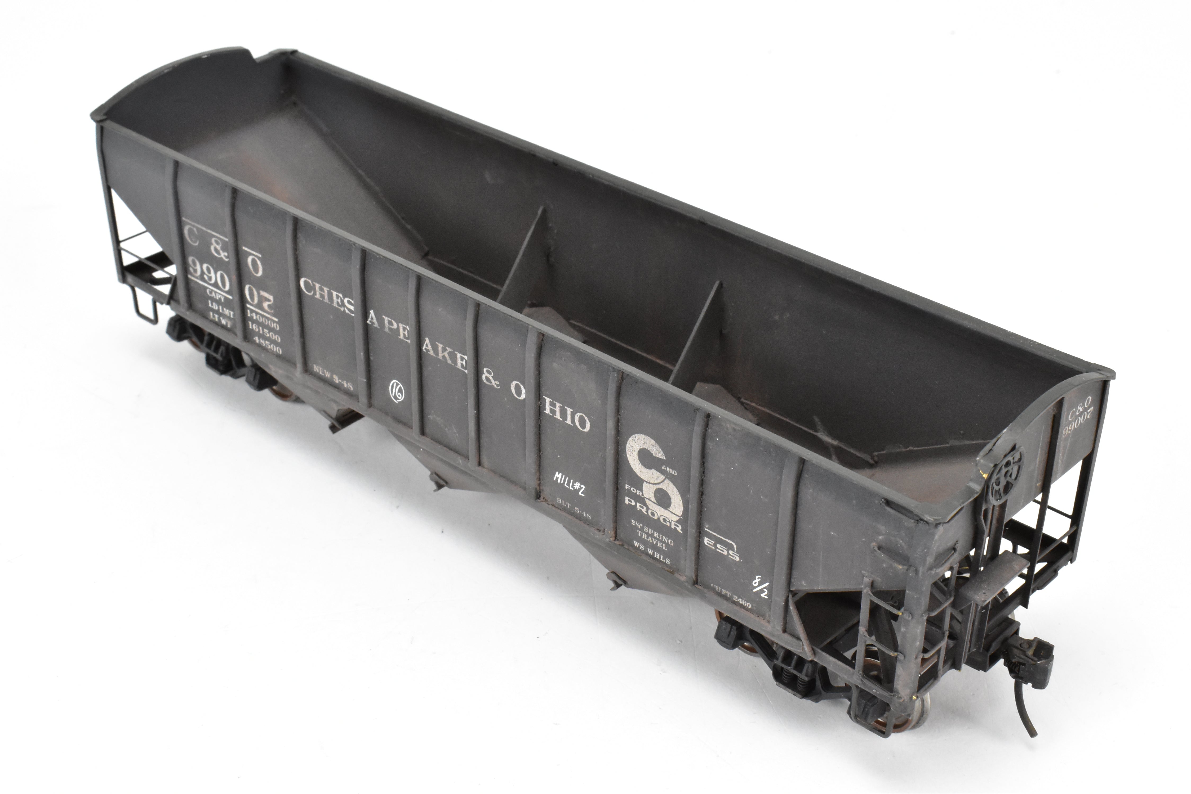 O Scale Custom Painted Brass US Hobbies C&O Triple Hopper #99007, No Box