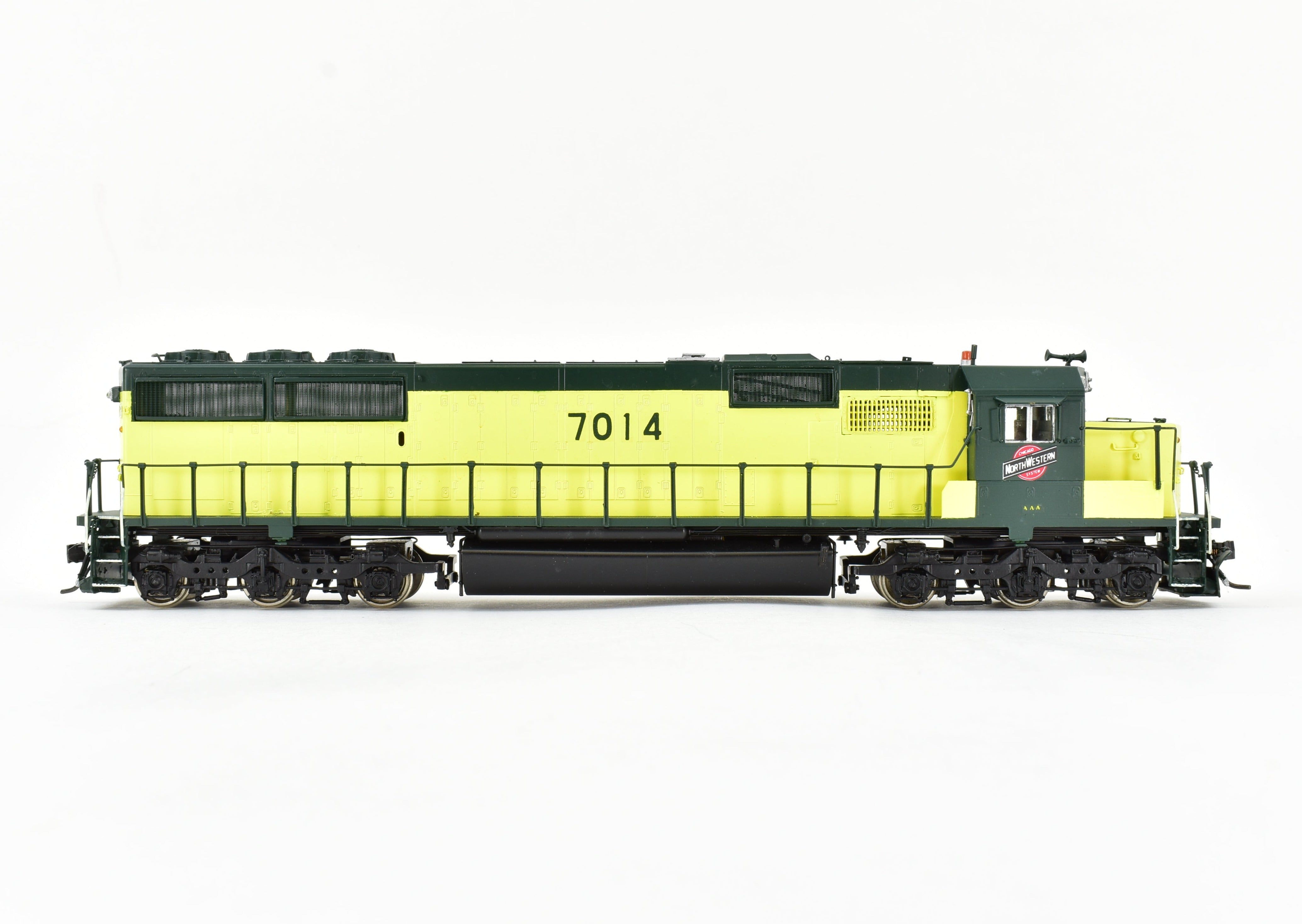 HO Scale Brass Locomotive Model by OMI - Overland Models, Inc., Missouri Pacific EMD SD50 Pro - Painted in Chicago & North Western Livery, Road Number 7014
