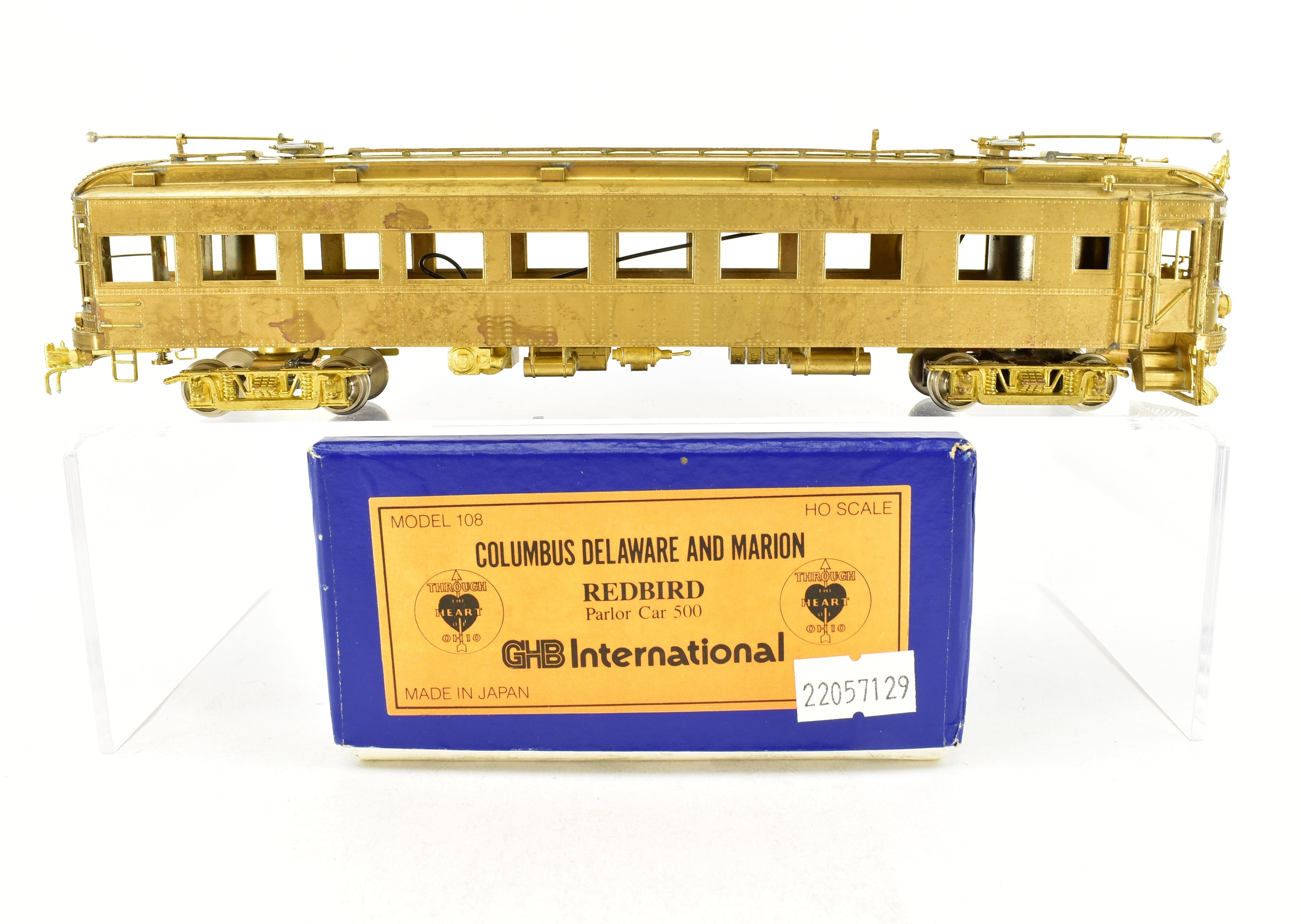 1983 HO Scale Brass GHB International Powered Redbird Parlor Car #500