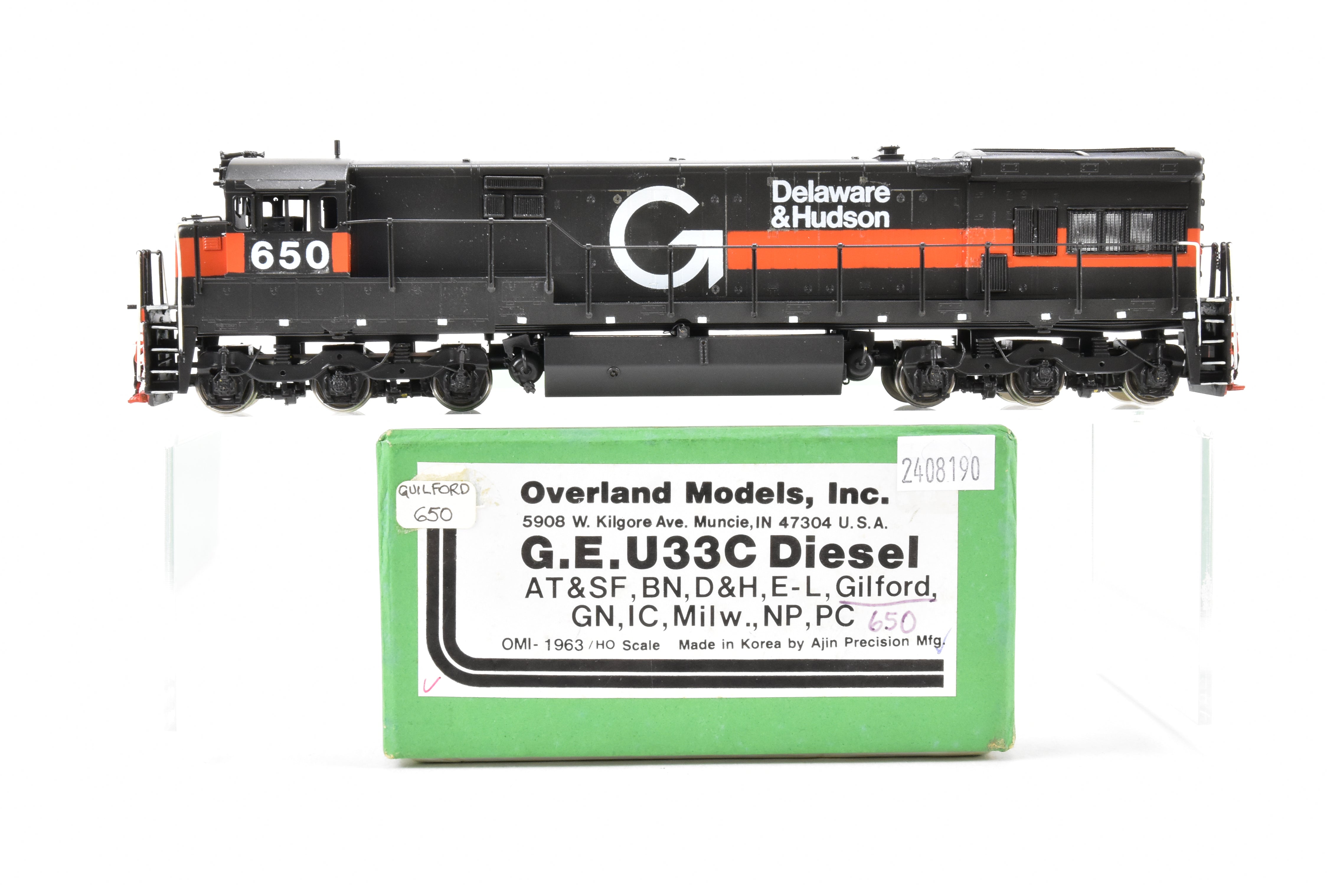 HO Scale Brass OMI Gilford GE U33C Custom Painted Delaware & Hudson No. 650 Model