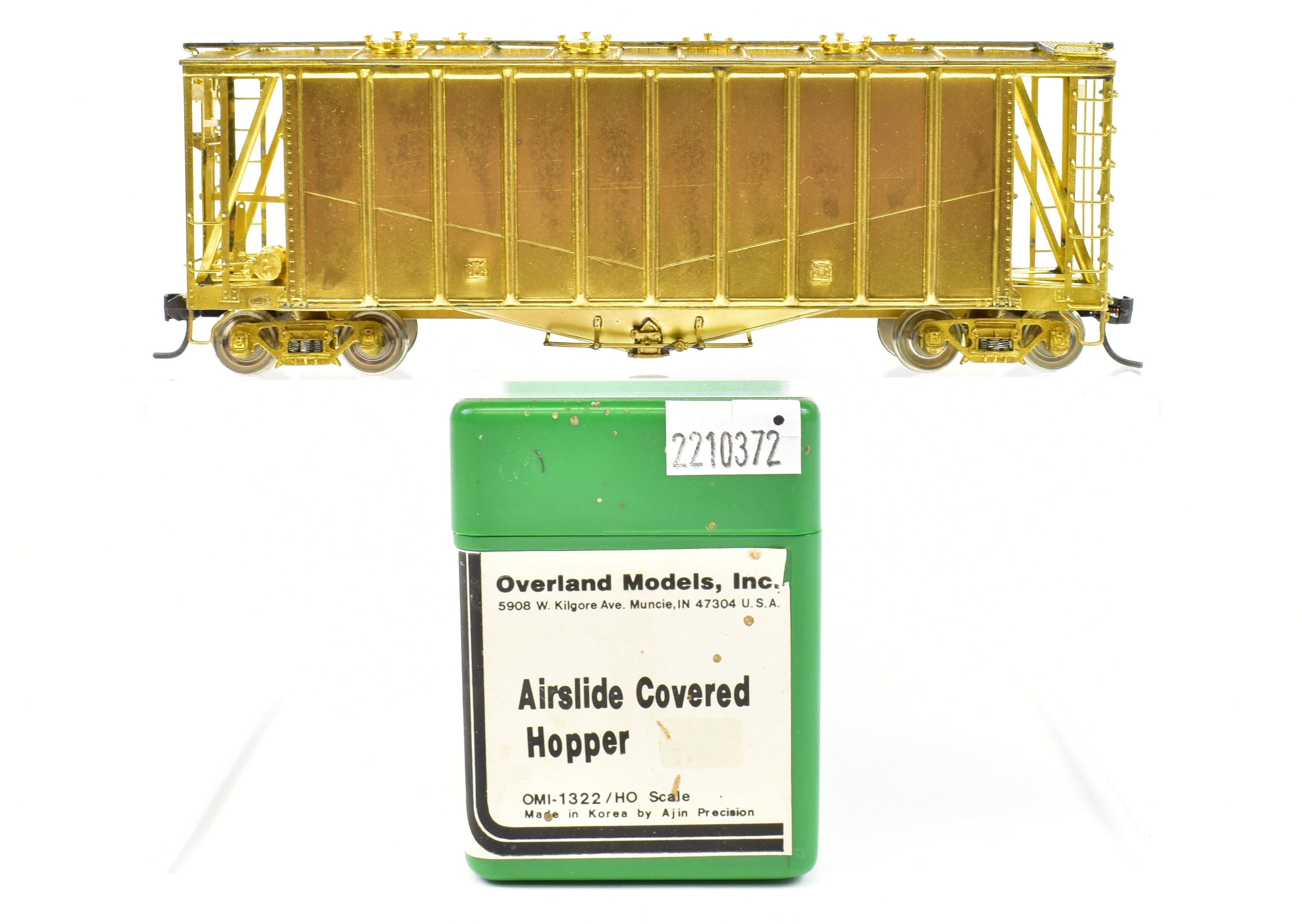HO Scale Brass Airslide Covered Hopper Model by Overland Models, Inc. for Various Roads