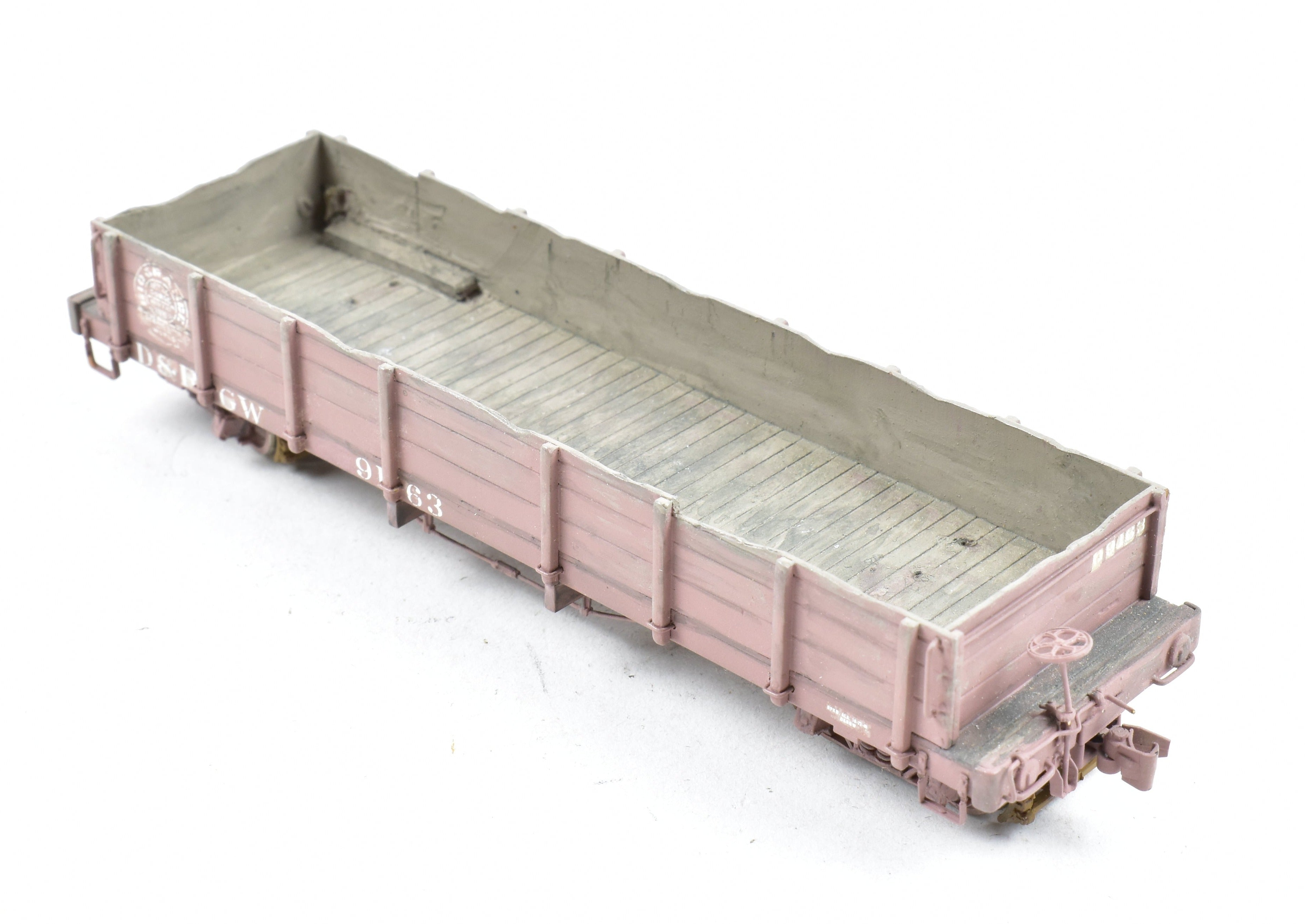 HOn3 Scale Brass Pacific Traction D&RGW - Denver & Rio Grande Western Custom Painted and Weathered Gondola Model Train Car