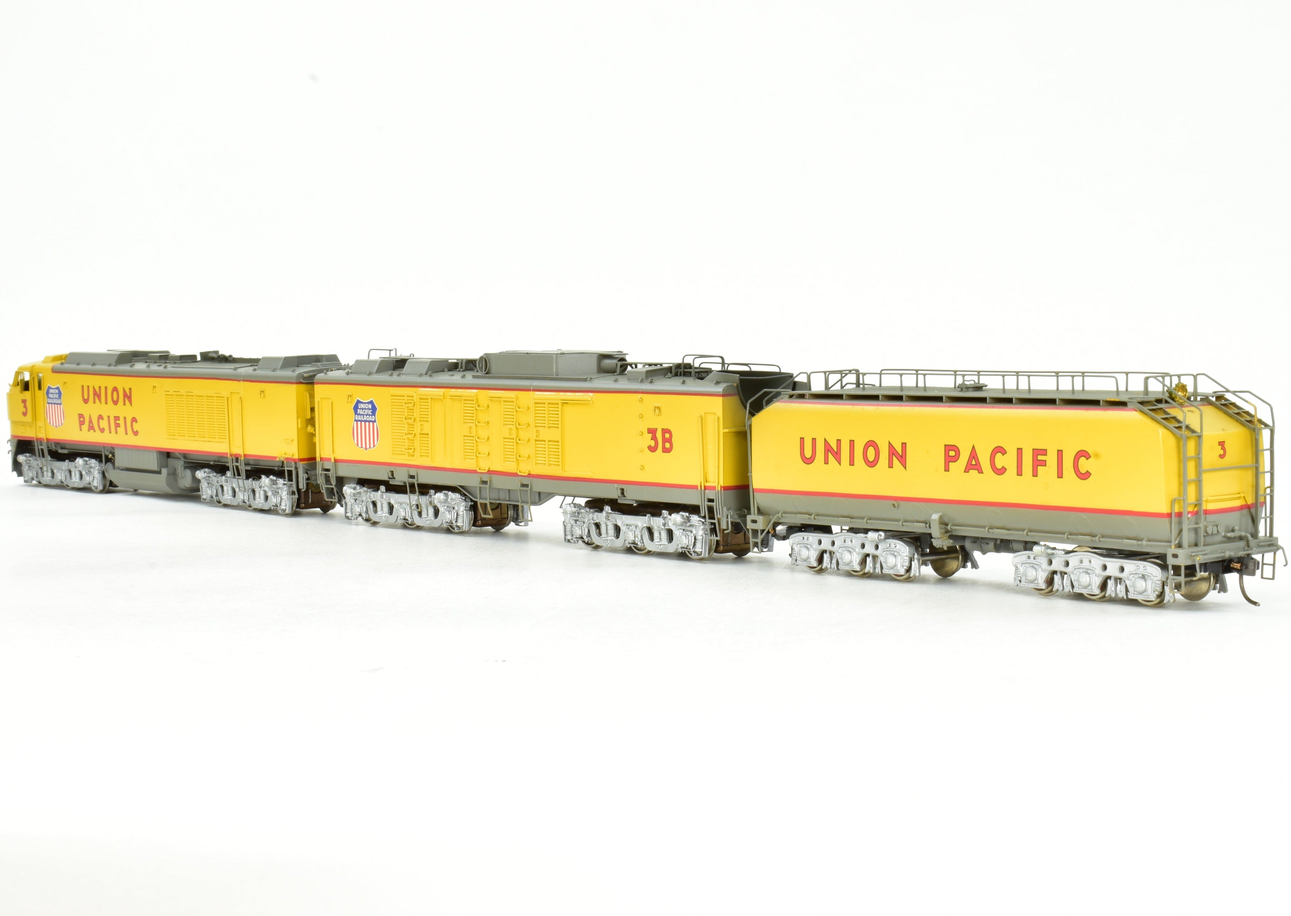 HO Scale Brass ALCO Union Pacific 3-Unit Gas Turbine Electric Model Train - Big Blow Variant with Custom Paint, DCC & Tsunami Sound