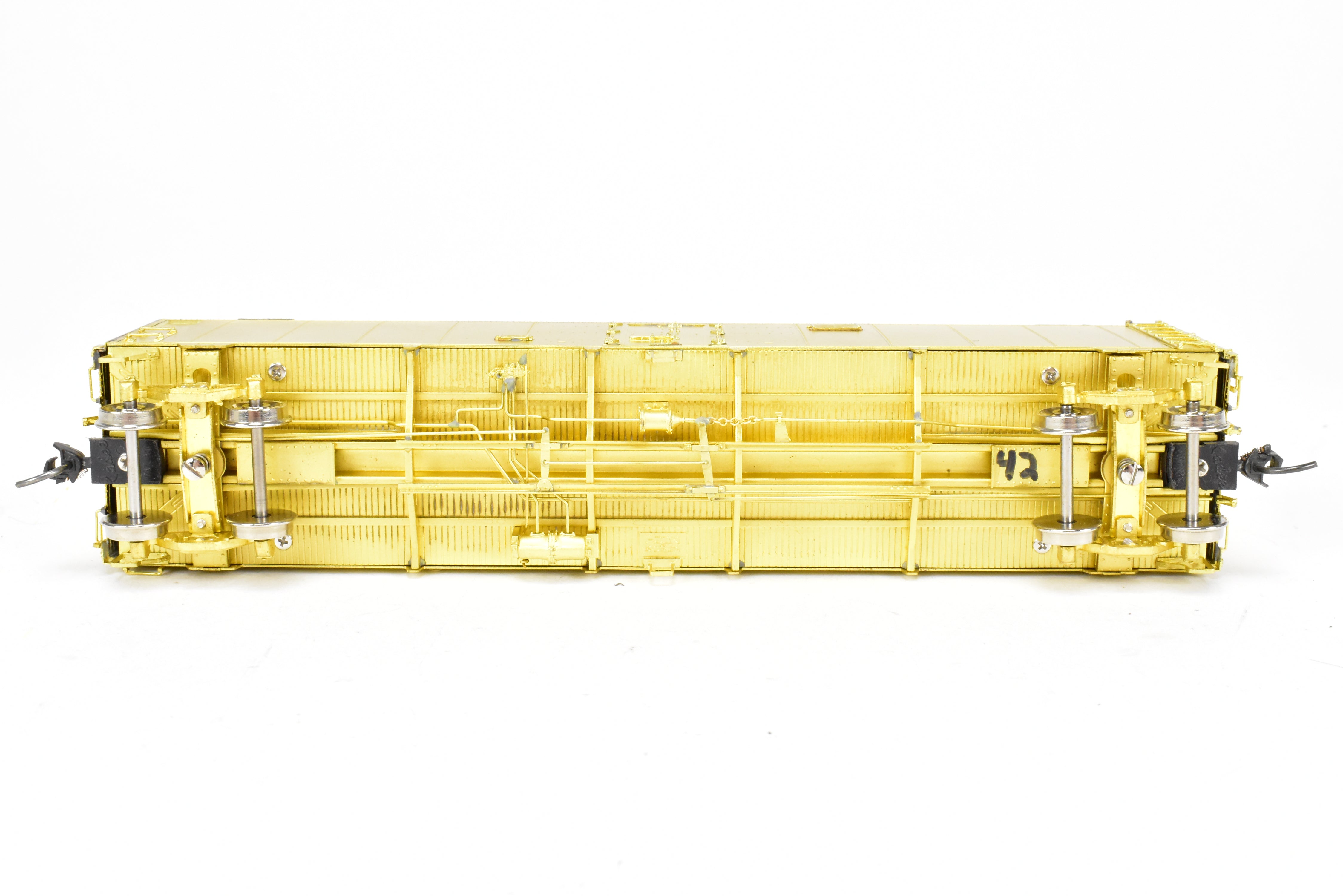 HO Scale Brass Model of ATSF - Santa Fe SFRD RR - 42 Class 50 - Foot Ice Bunker Steel Refrigerator Car by Overland Models, Inc. (OMI)