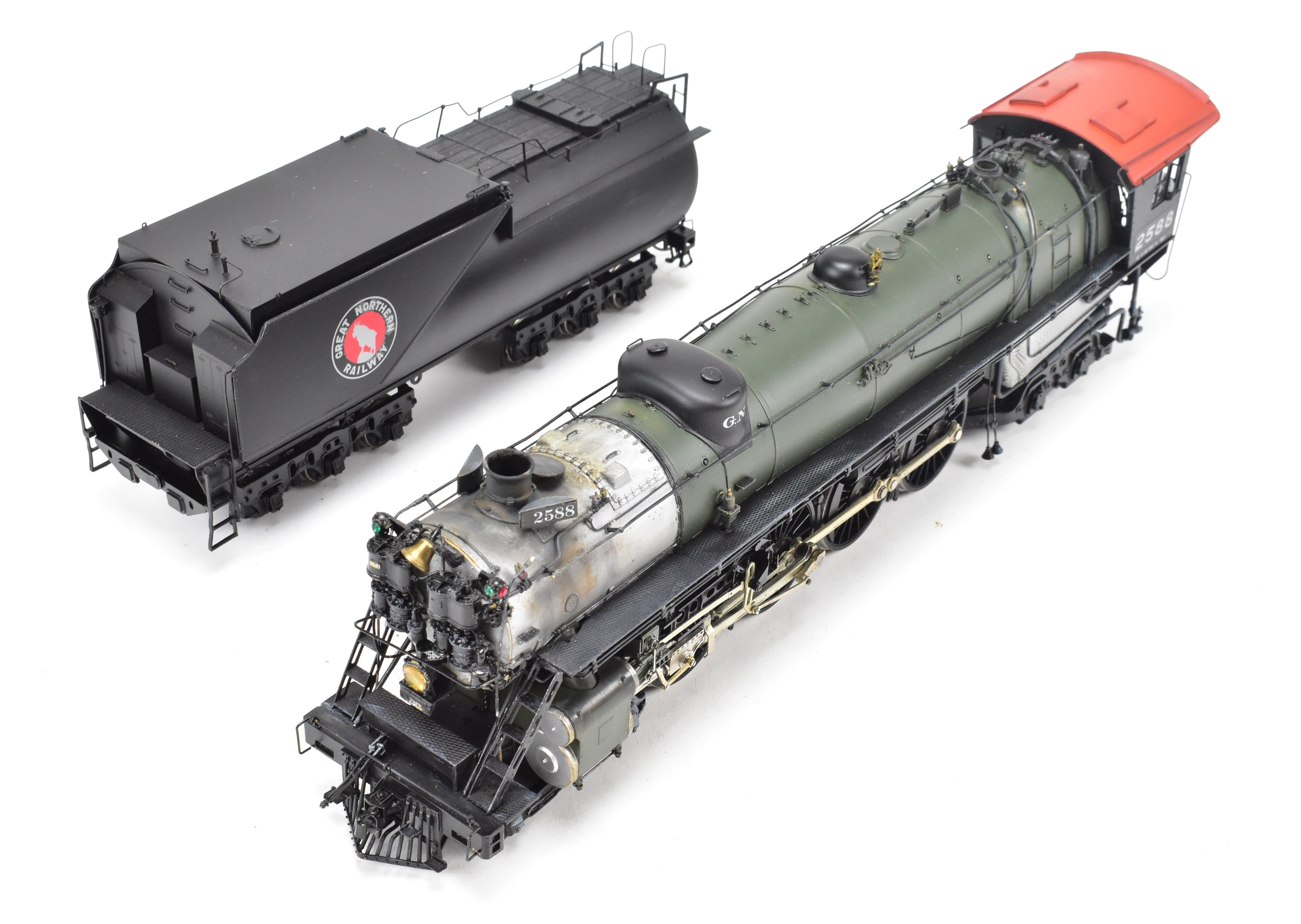 O Scale Brass Model Train - Sunset Models Great Northern S - 2 Class 4 - 8 - 4 Custom Painted Locomotive No. 2588