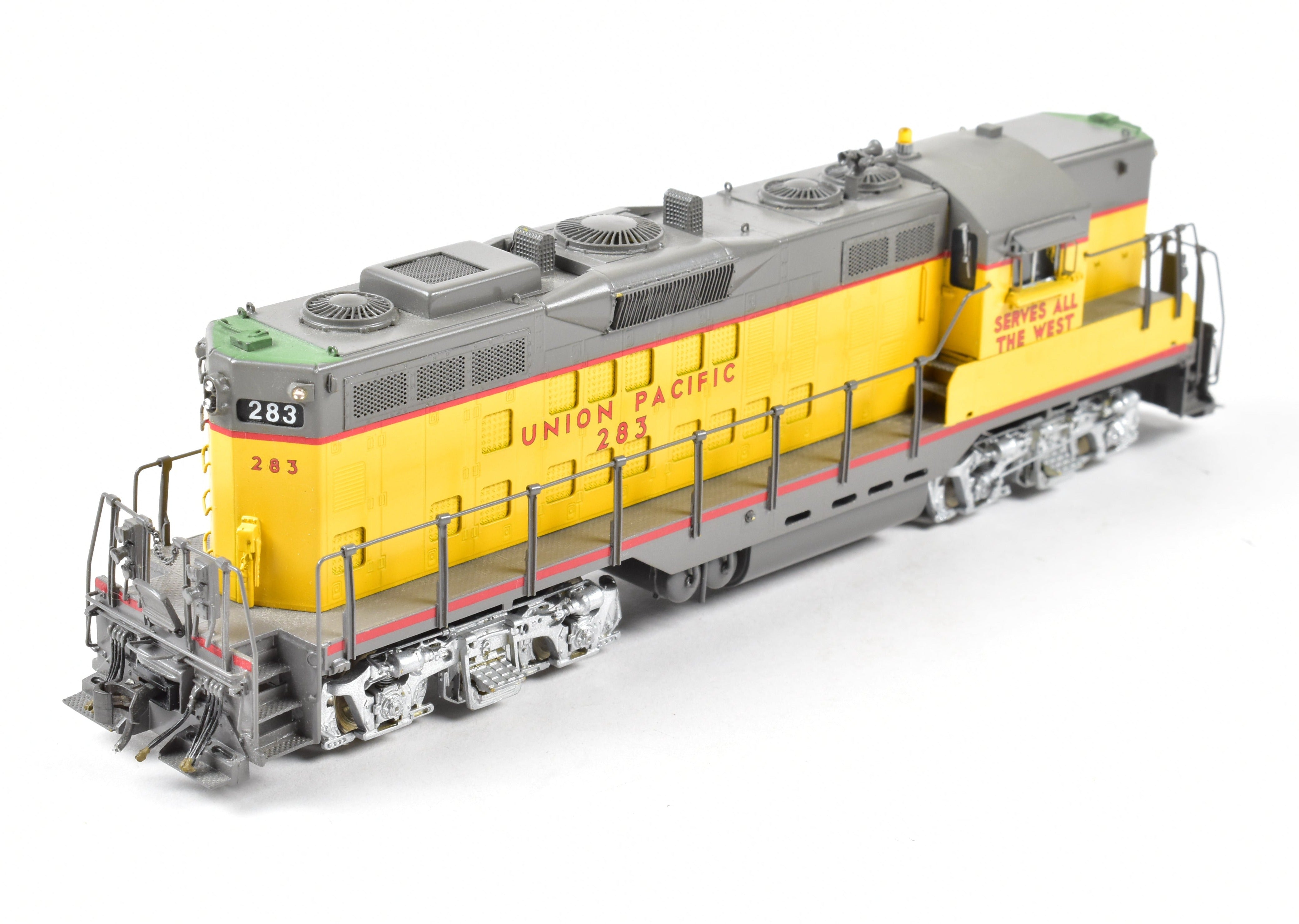 HO Scale Brass Model Train by Overland Models, Inc. - Union Pacific GP - 9 FP #283 with Extra Vents, 36 Fans, Winterization Hatch and Lighting