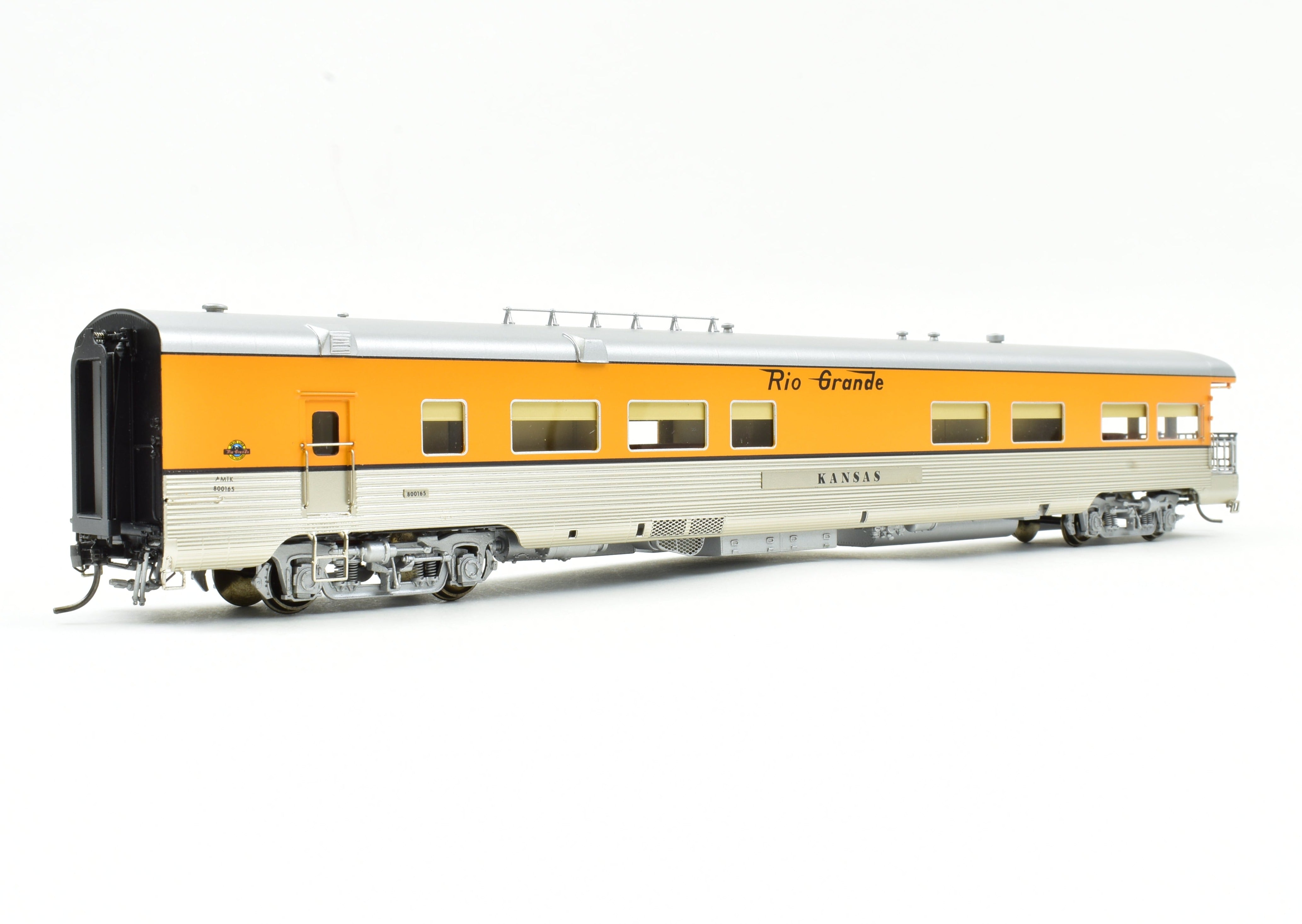 HO Scale Brass Division Point (D&RGW - Denver & Rio Grande Western) Lightweight Business Car with Kansas Factory Paint, Ideal for Model Train Enthusiasts
