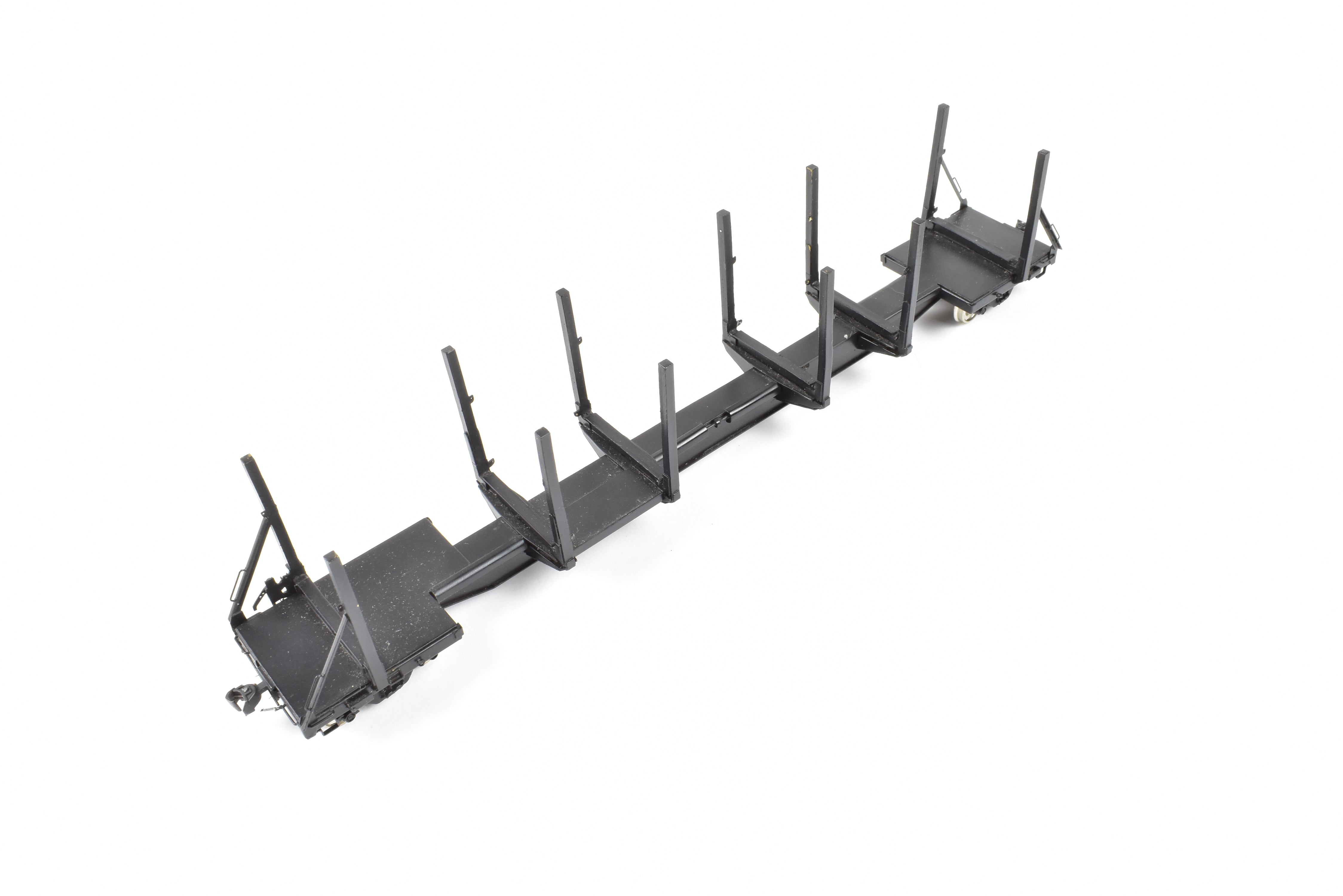 HO Scale Brass Precision Scale Co. 100-Ton Log Car FP in Black - A Variety of Road Models