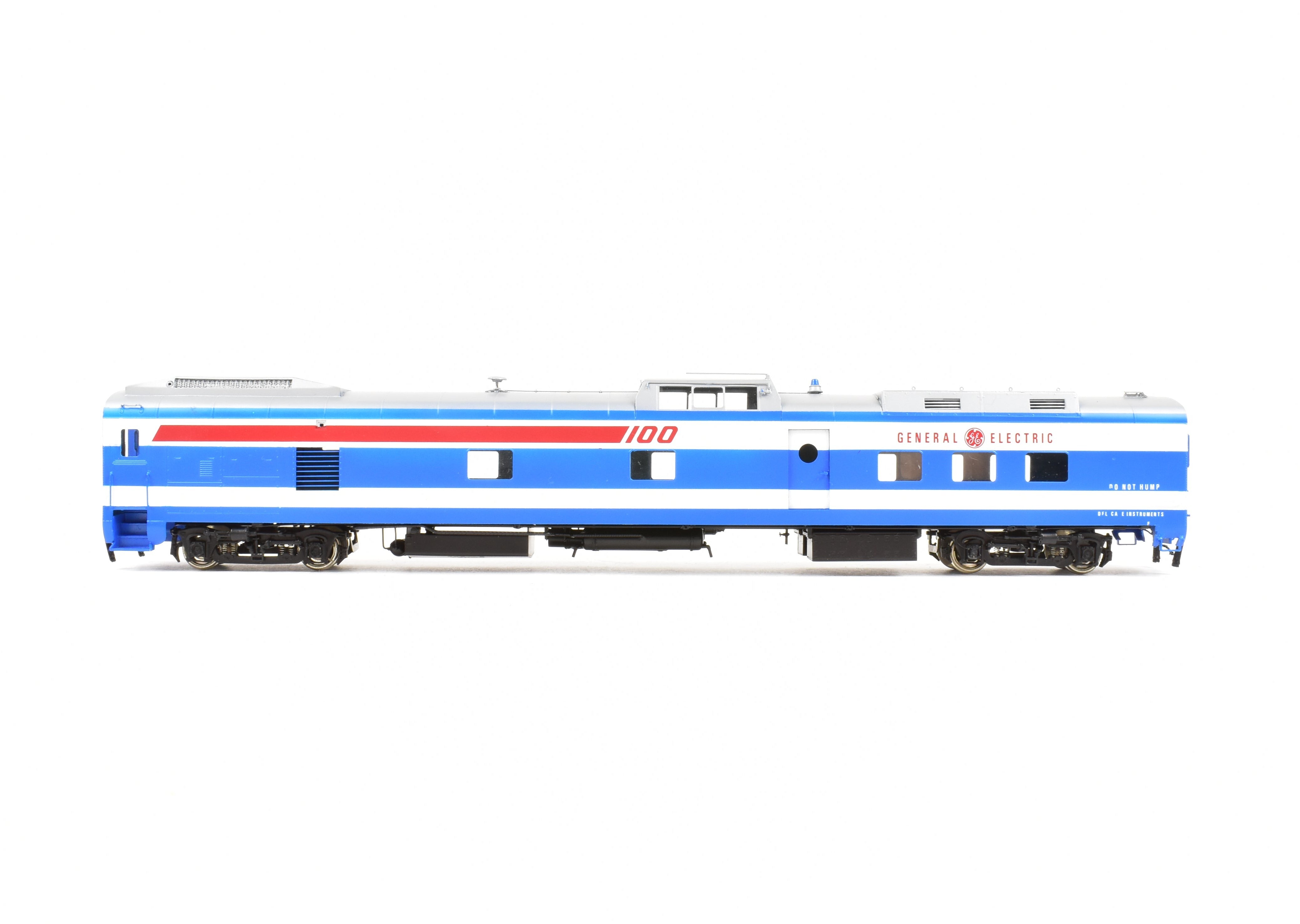 HO Scale Brass Model Train - Overland Models Inc. General Electric Test Car #100 with Factory Paint, Ideal for Model Train Enthusiasts