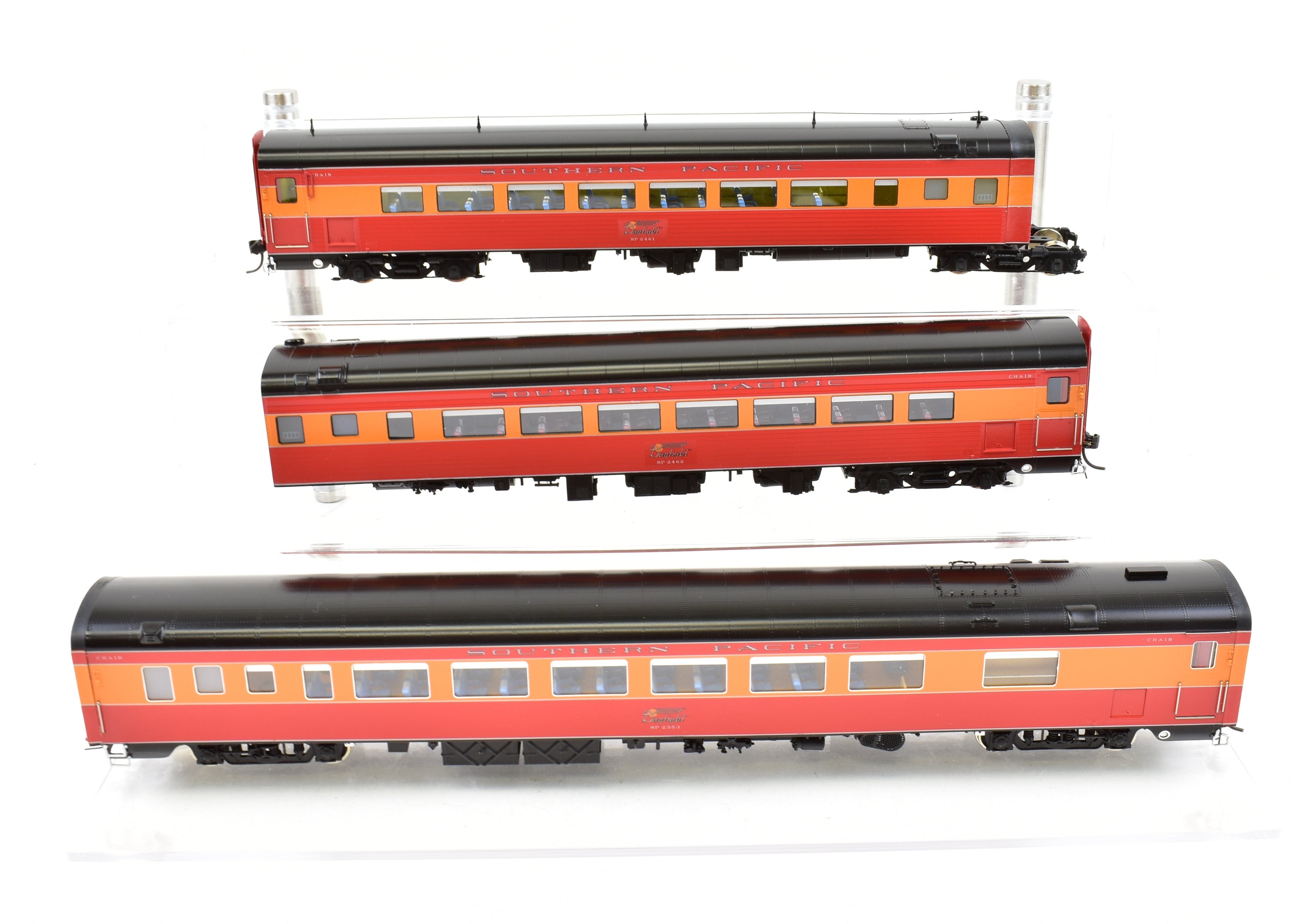 HO Scale Brass Model Train Set - Challenger Imports SP - Southern Pacific 1955 Morning Daylight 3 - Pack Add - On Set with Freight and Passenger Cars