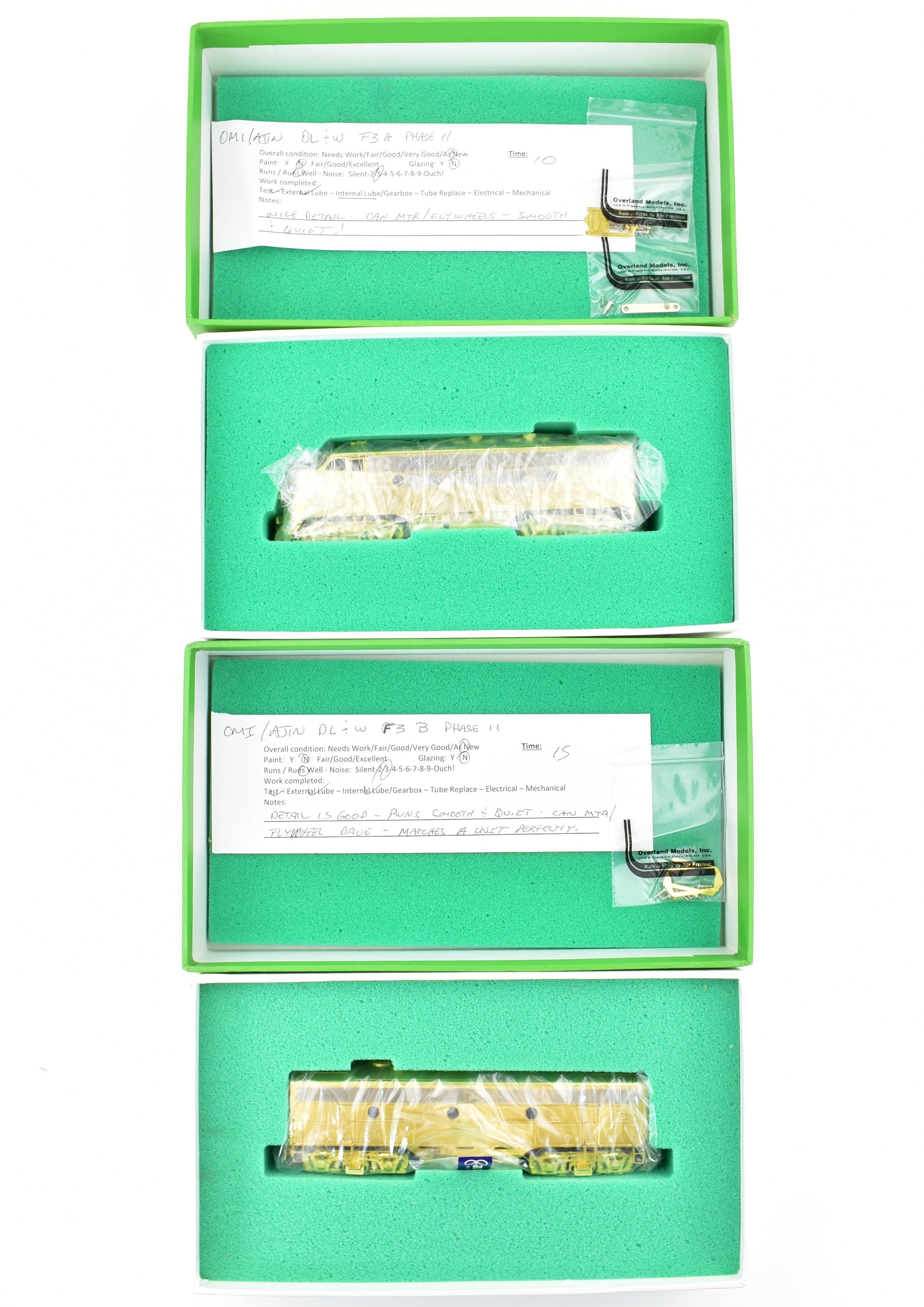 HO Scale Brass Model Train Set - Overland Models Inc. DL&W - Lackawanna EMD F3 A Unit and F3 B Unit Combo
