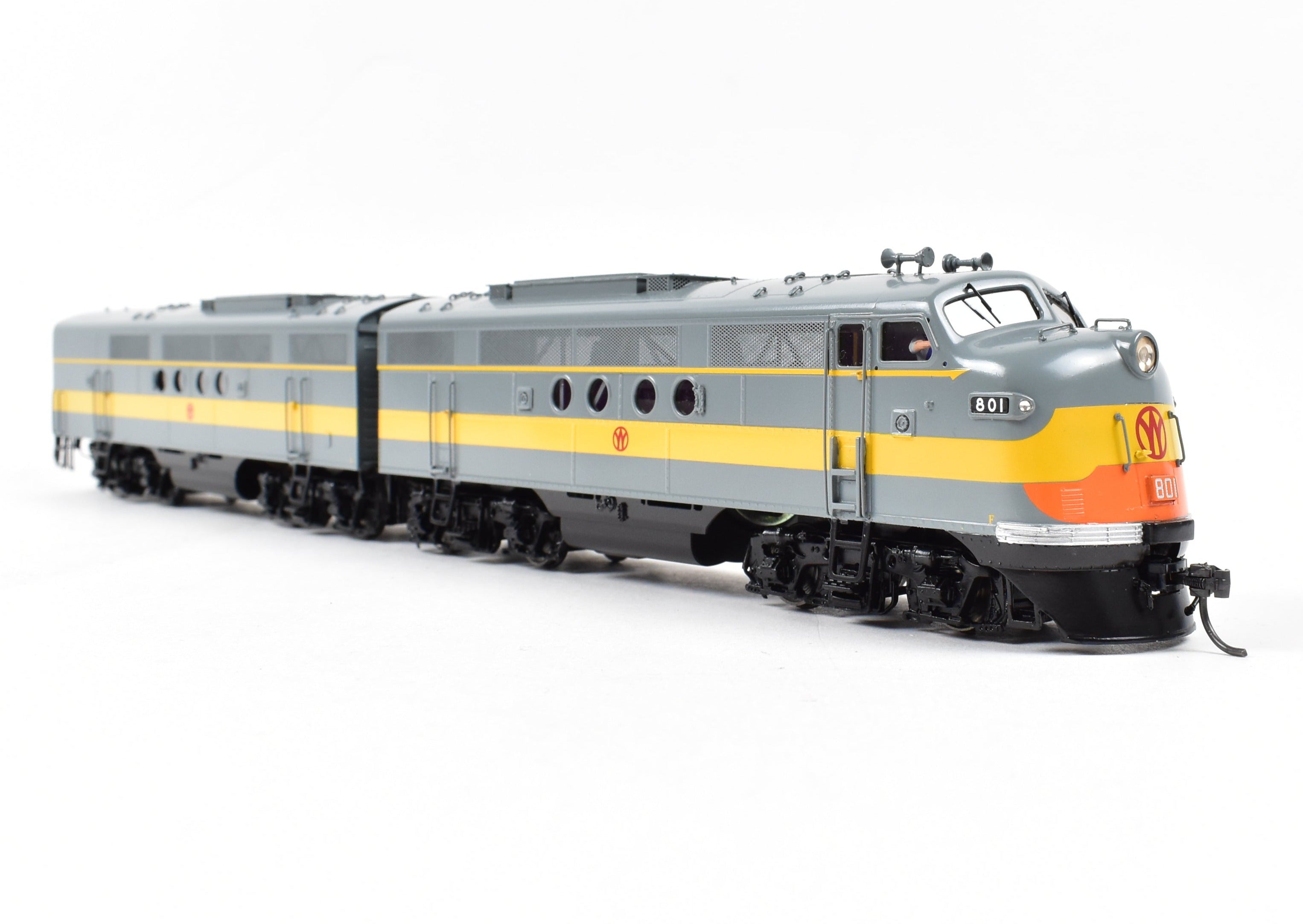 HO Scale Brass Model Train - Division Point NYO&W (New York, Ontario & Western) EMC FTA/B Set, Factory Painted, No. 801, Limited Edition