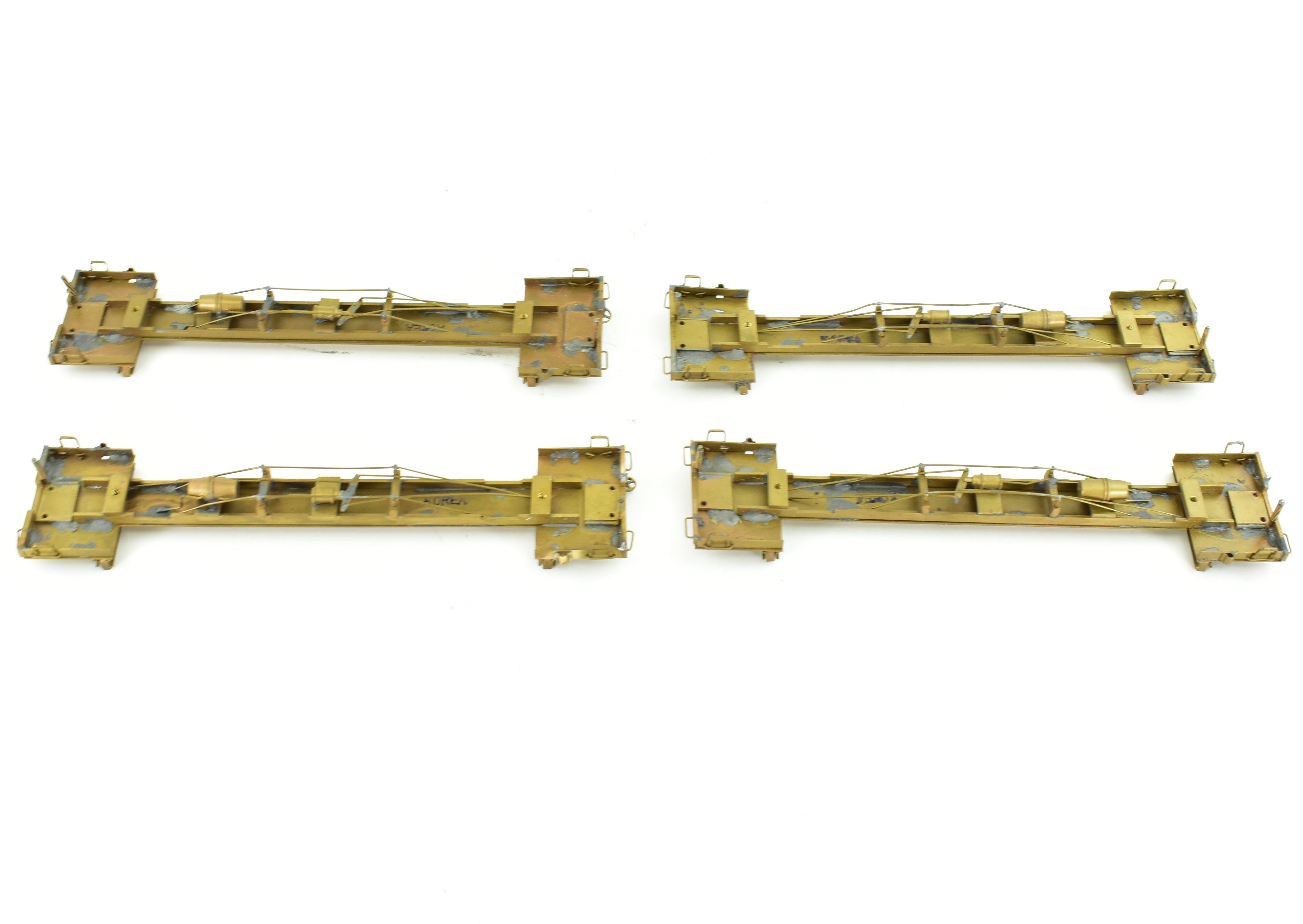 HO Brass 41' Log Cars 4-Pack by Far East Distributors, No Trucks