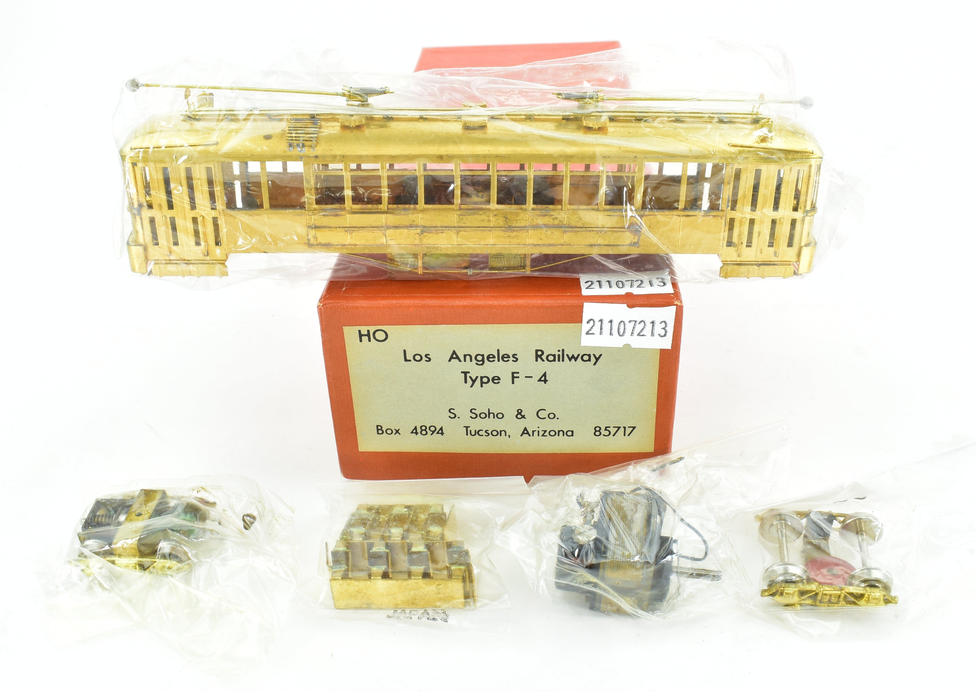 HO Scale Brass Model S. Soho & Co. LARY - Los Angeles Railway Type F - 4 Streetcar Assembly Kit