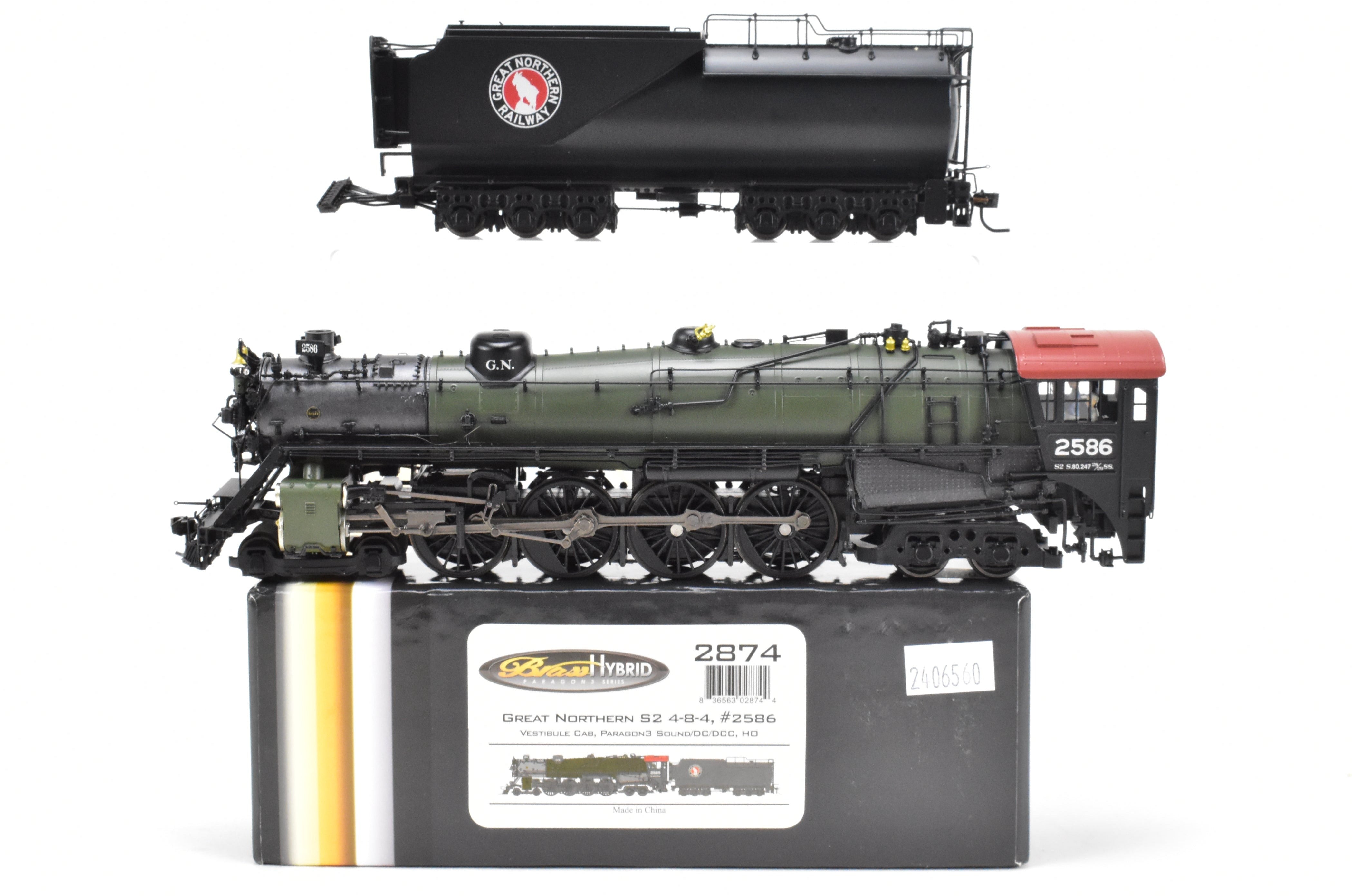 HO Scale Brass Hybrid BLI Great Northern S - 2 4 - 8 - 4 FP 2586 with DCC and Sound
