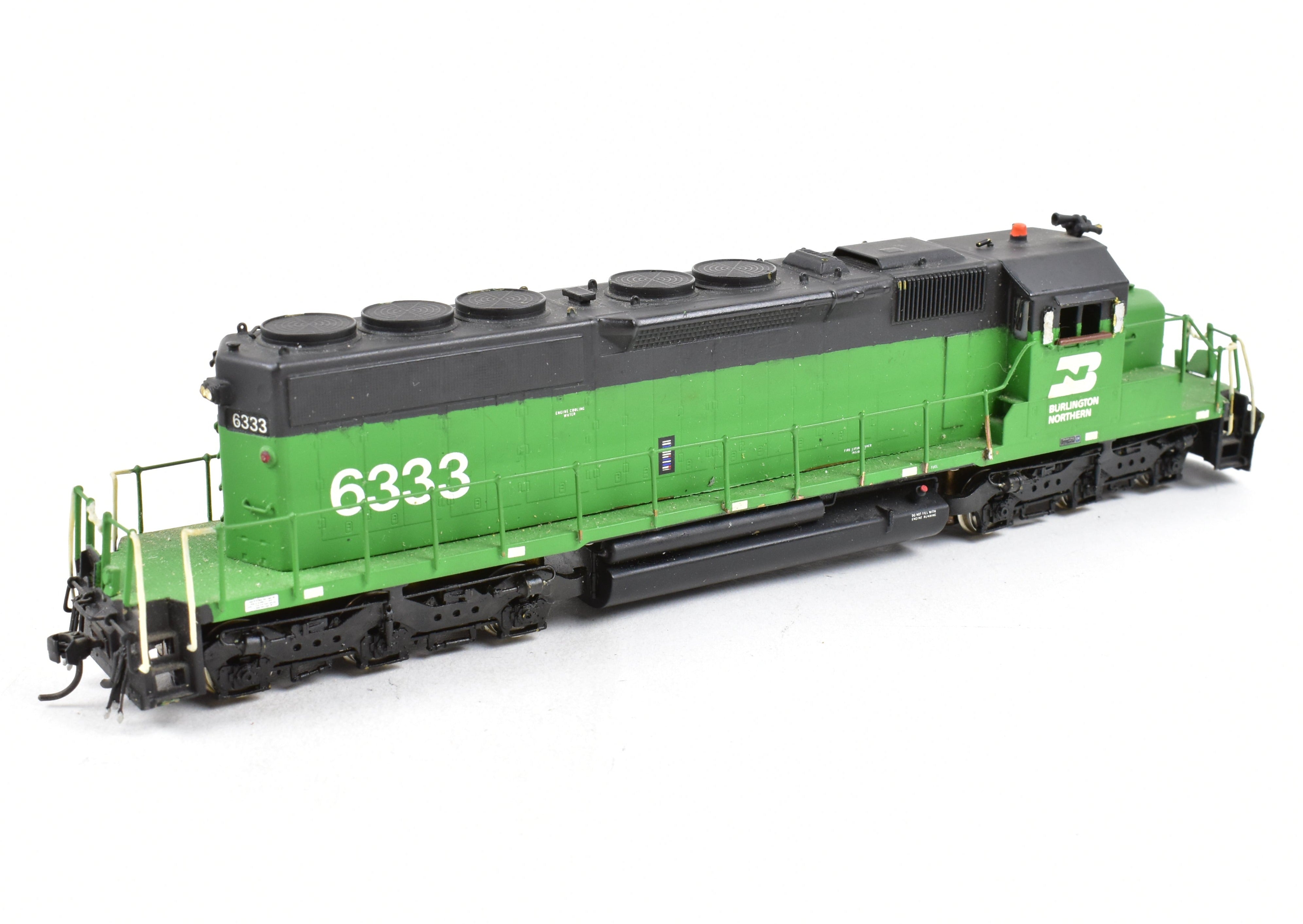 HO Scale Brass Alco Models Burlington Northern EMD SD40 - 2 Diesel Locomotive with Custom Painting and Incorrect Packaging Box