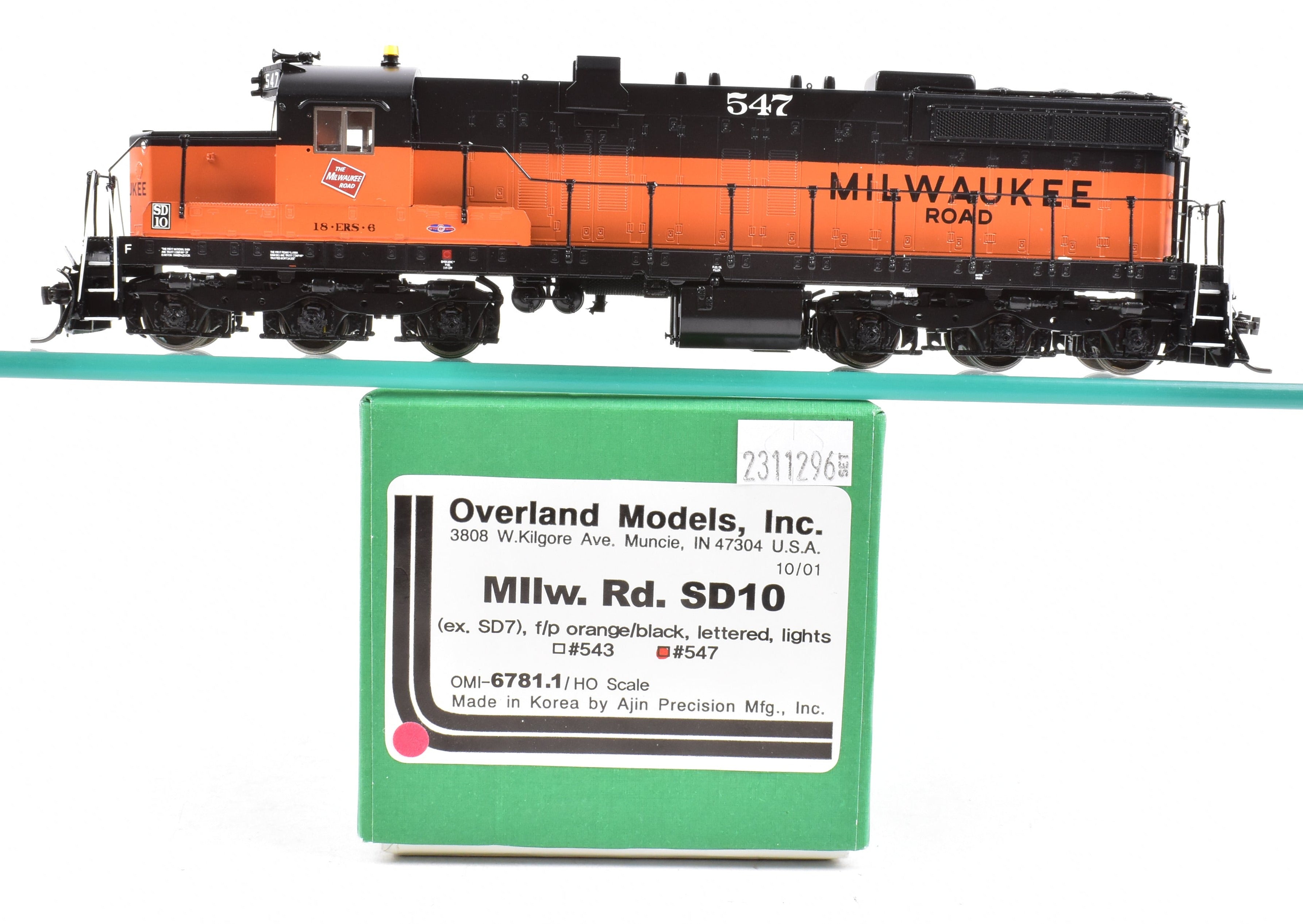 HO Scale Brass Diesel Locomotive - Overland Models, Inc. (OMI) Milwaukee Road EMD SD10 Factory Painted Model No. 547