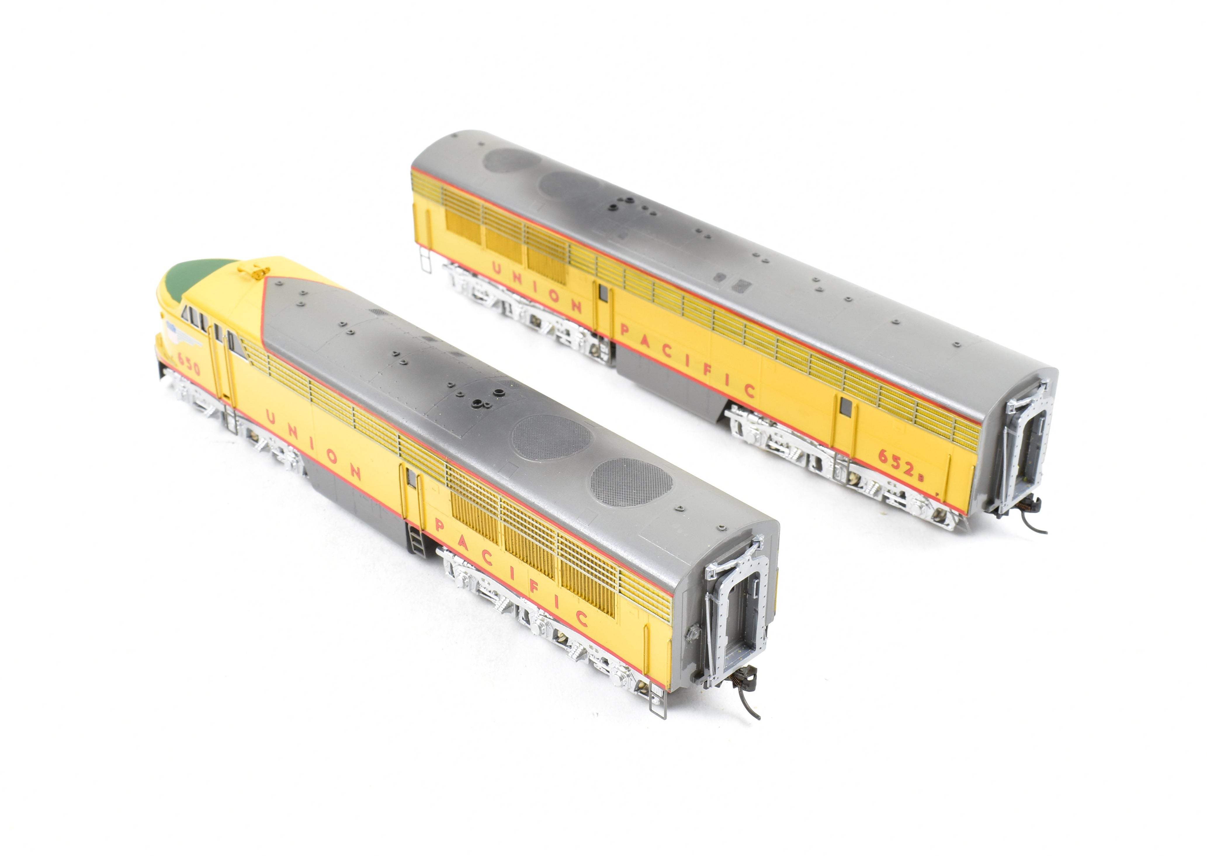HO Scale Brass Alco Model Union Pacific (UP) FM Erie Built A/B Locomotive Pair - CP Series, Lightly Weathered Nos. 650 & 652B