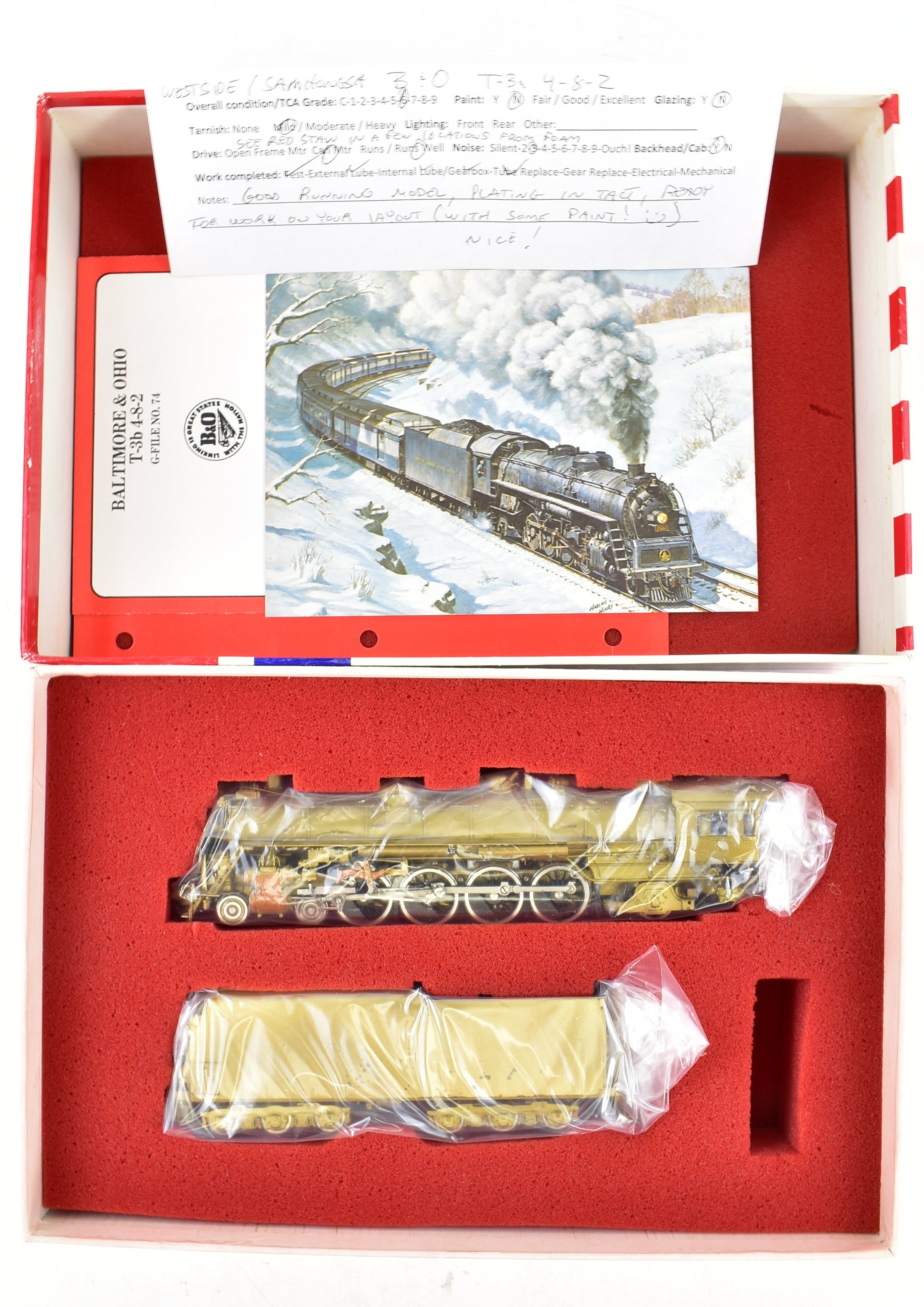 HO Scale Brass B&O - Baltimore & Ohio T-3a 4-8-2 Model by Westside