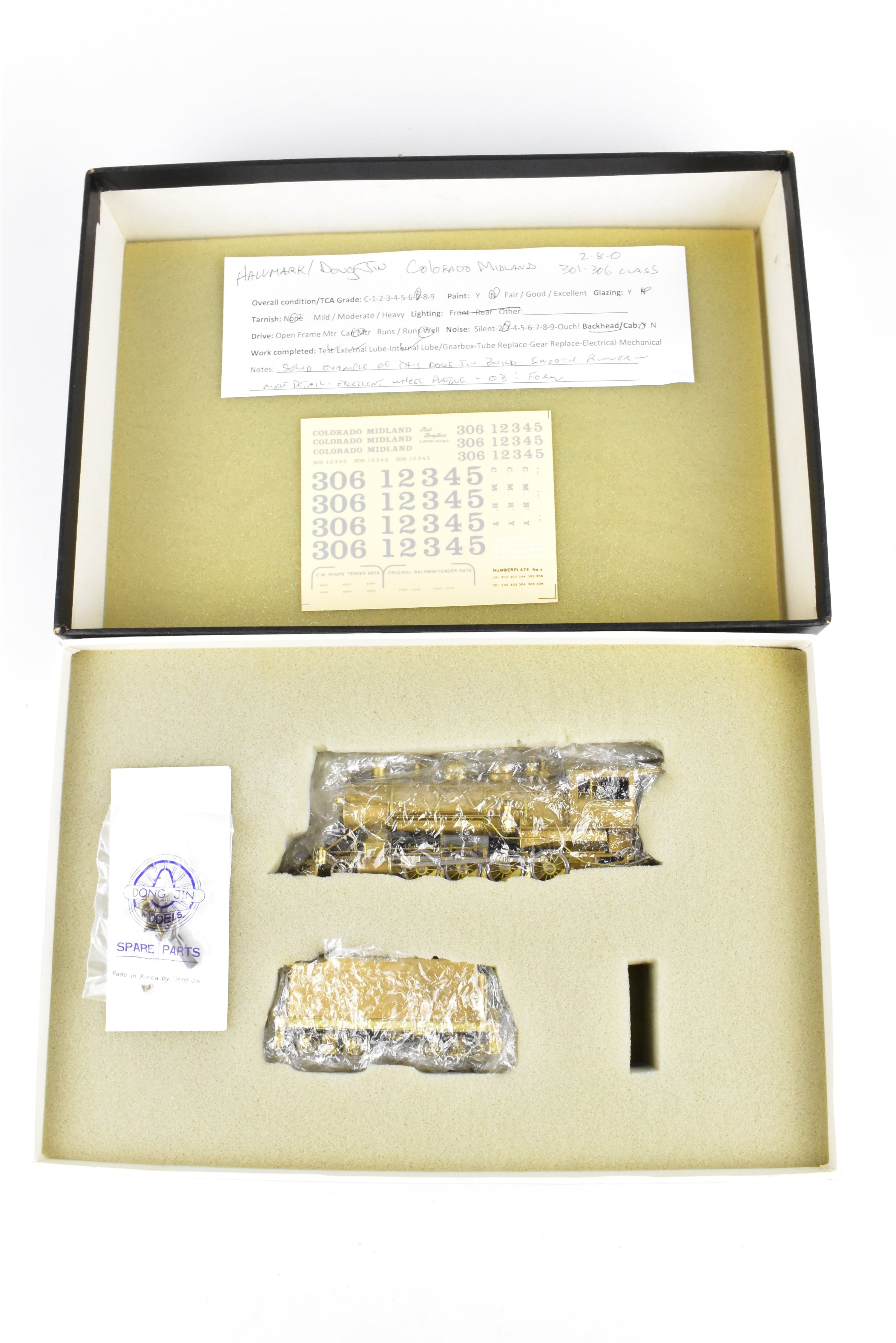 HO Scale Brass Hallmark Models Steam Locomotive - Colorado Midland 2-8-0 Class 175 Road Numbers 301 to 306
