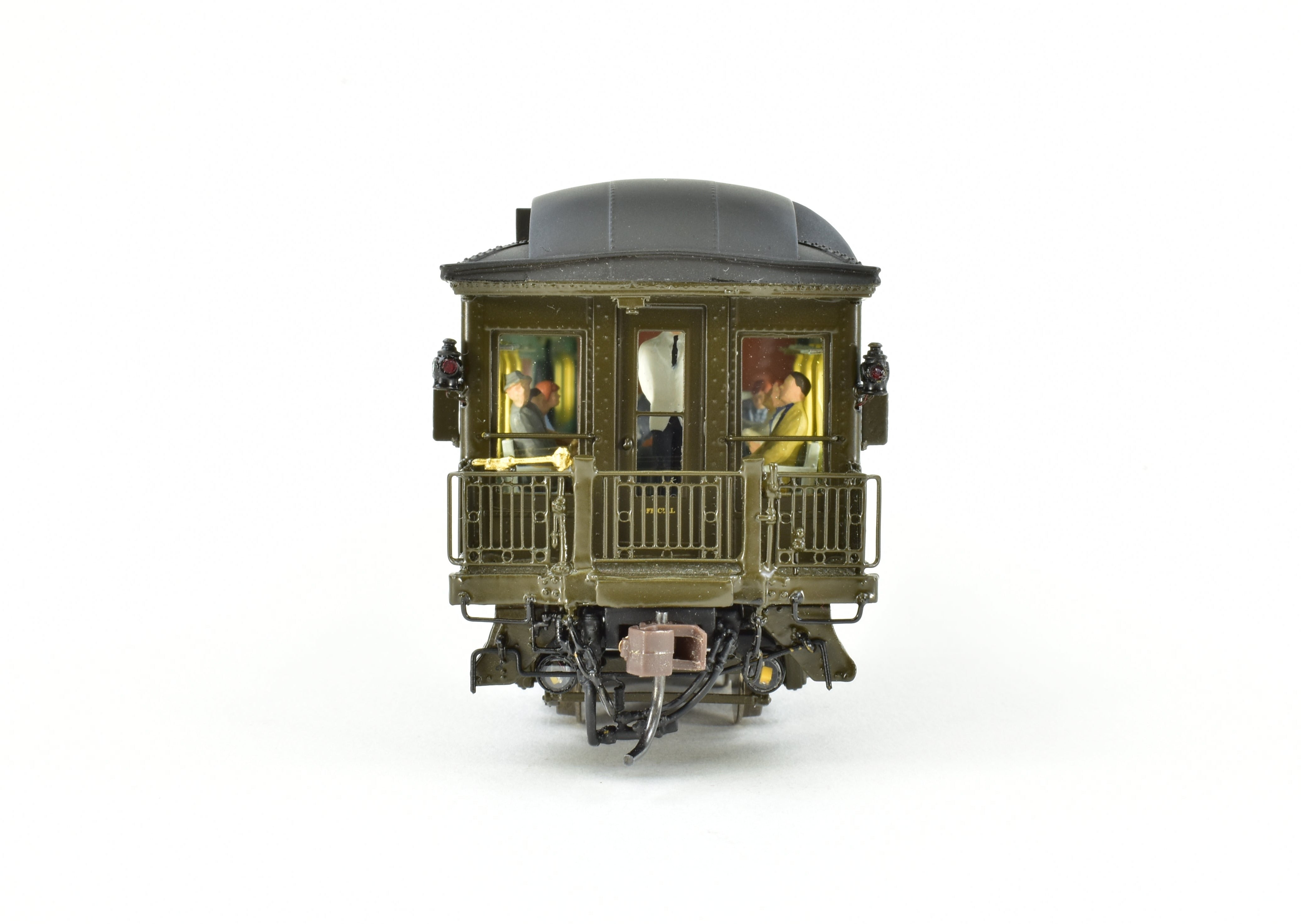 HO Scale Brass Model Northern Pacific Business Car #1 Version 1, Factory-Painted in Pullman Green by W&R Enterprises