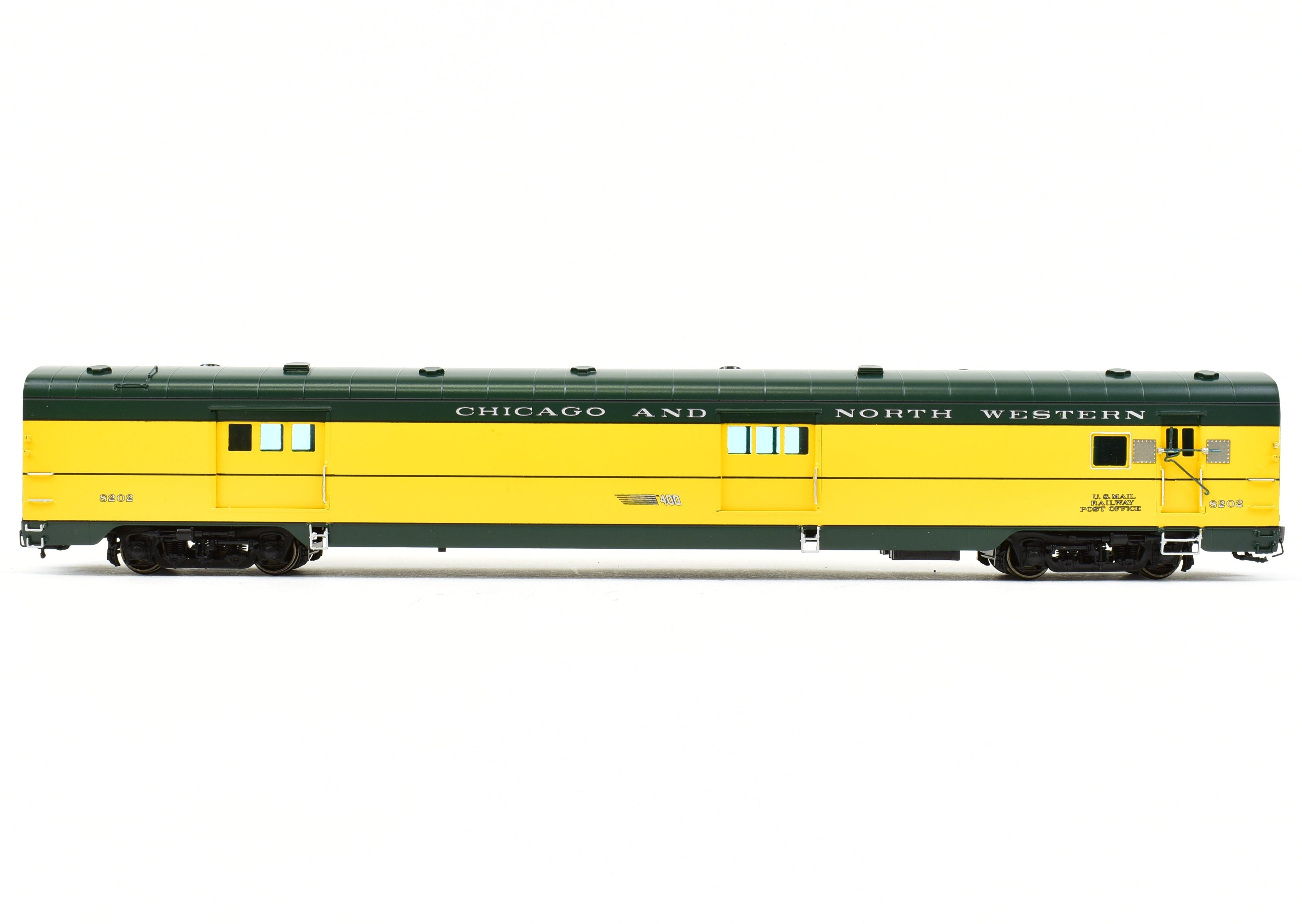 HO Scale Brass C&NW Chicago and North Western 400 Baggage 15' Mail RPO Car #8202