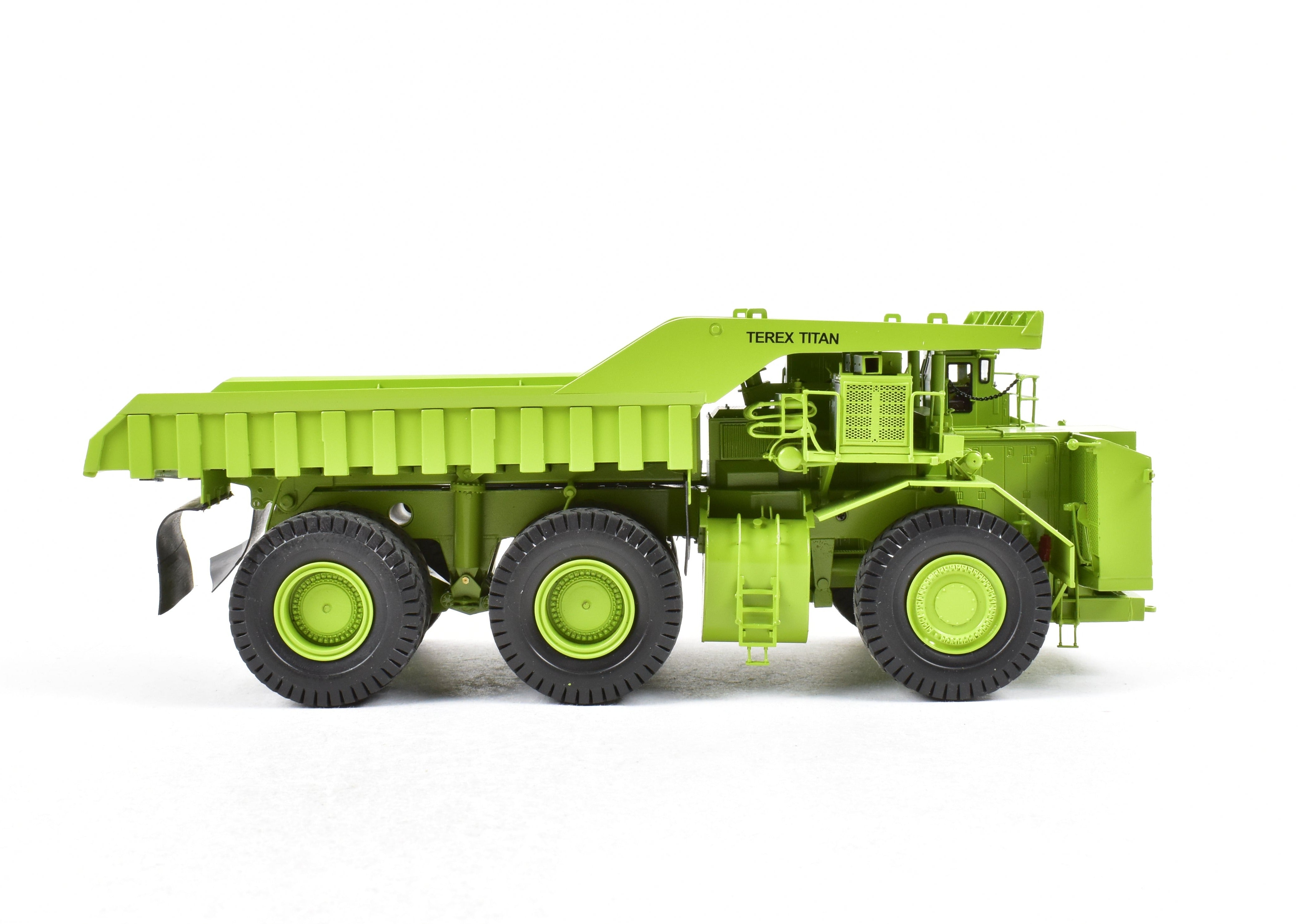 High - Quality HO Scale Brass Construction EMD Models Terex Titan 33 - 19 Hauler in Factory - Painted FP Green, A Rare and Sought - After Collectible Model