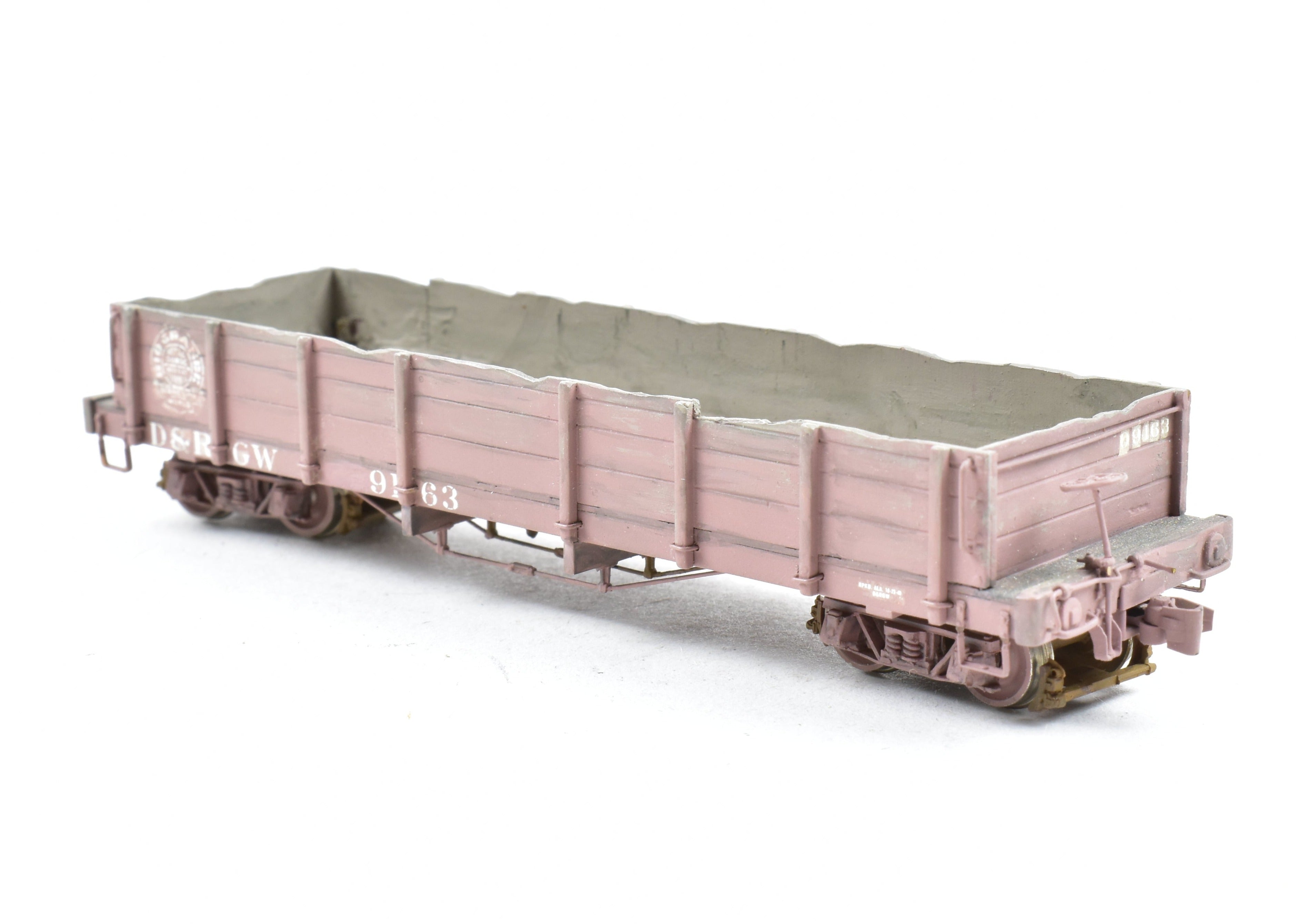 HOn3 Scale Brass Pacific Traction D&RGW - Denver & Rio Grande Western Custom Painted and Weathered Gondola Model Train Car