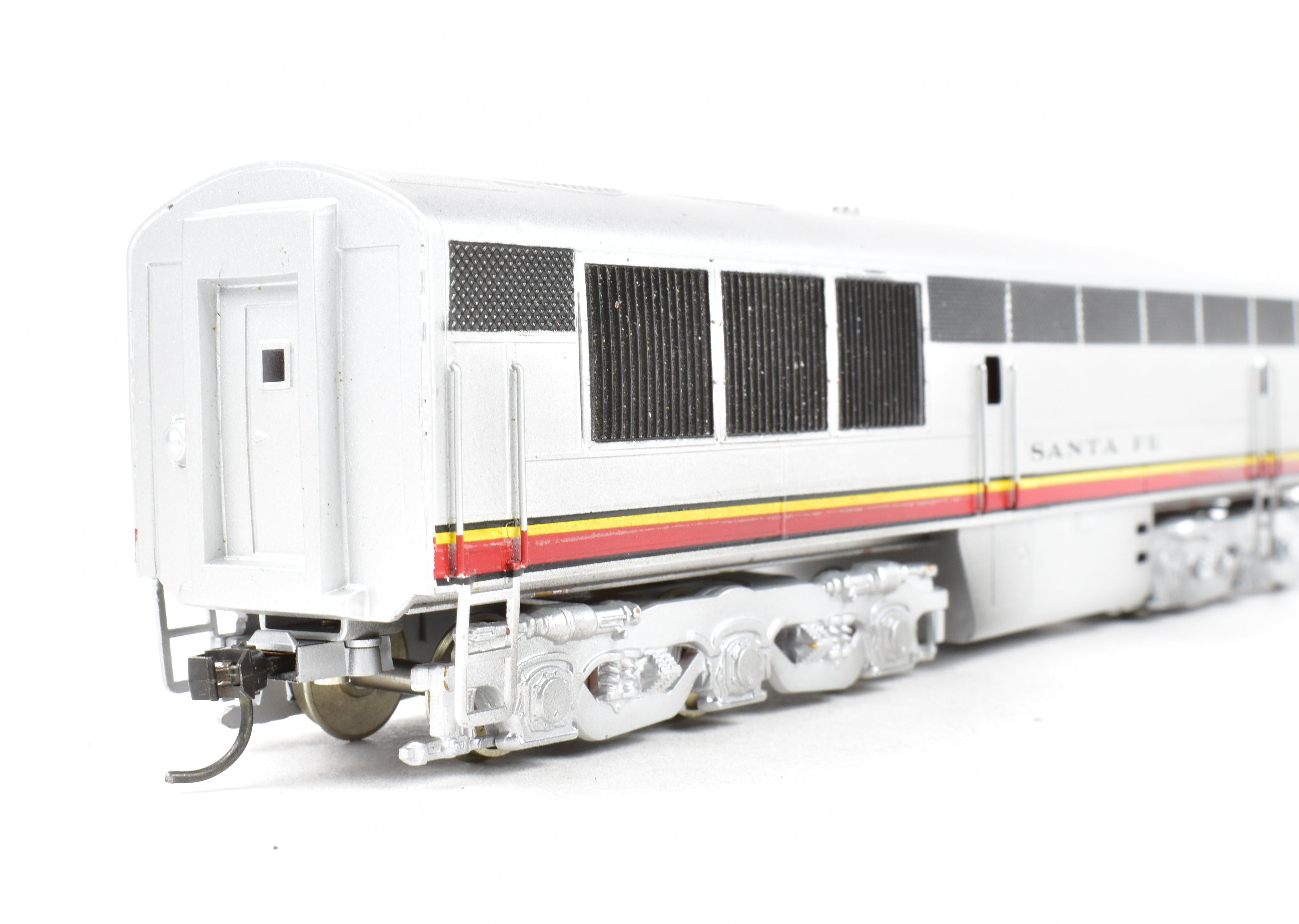 HO Scale Brass Red Ball AT&SF - Santa Fe Fairbanks Morse FM Erie Built A-B-A Set Model Trains with Custom Painted Finish and Can Motor Upgrades