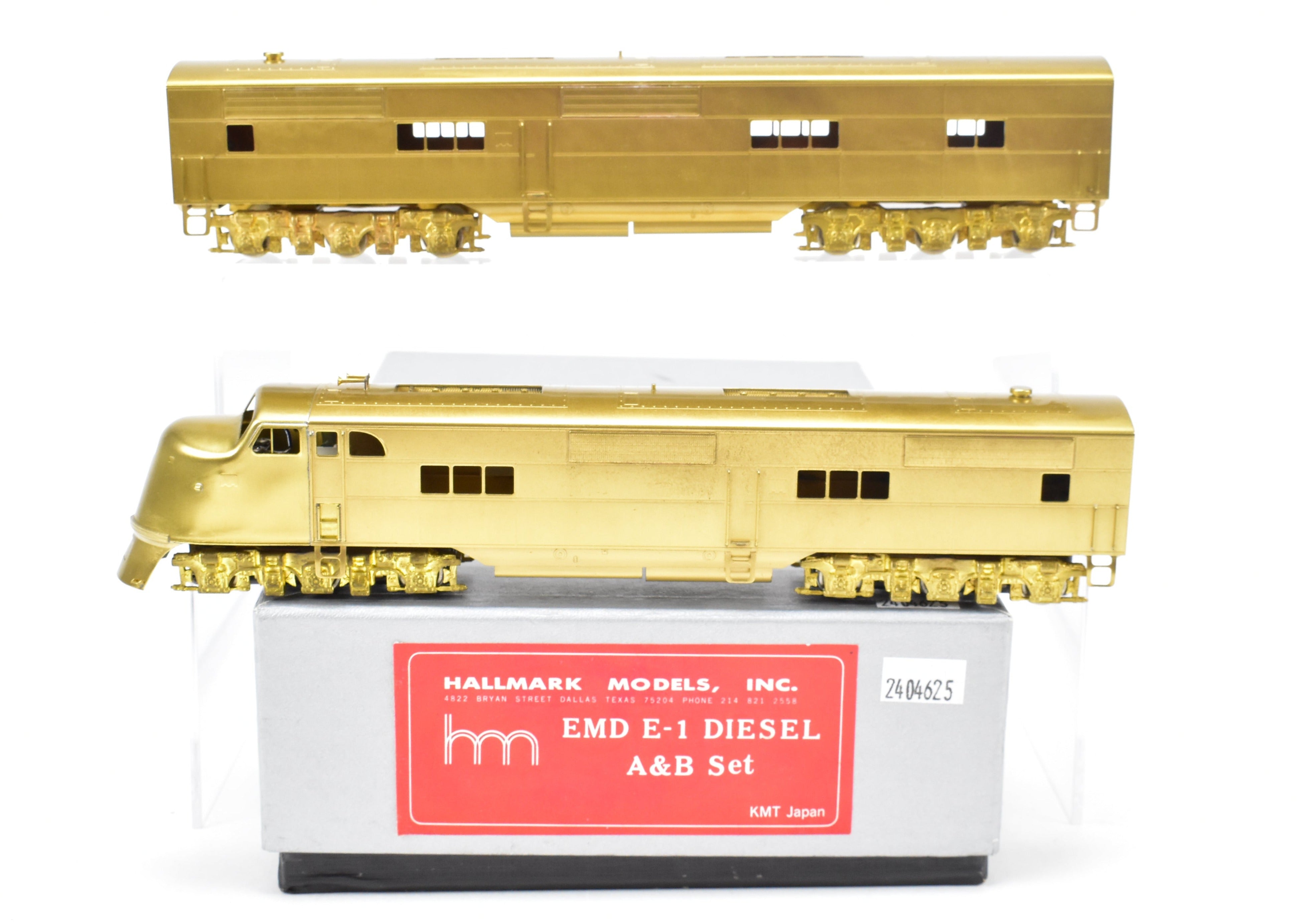 HO Scale Brass Hallmark Models Collection of Various Roads EMD E1 A/B Set with Powered A Unit and Unpowered B Unit