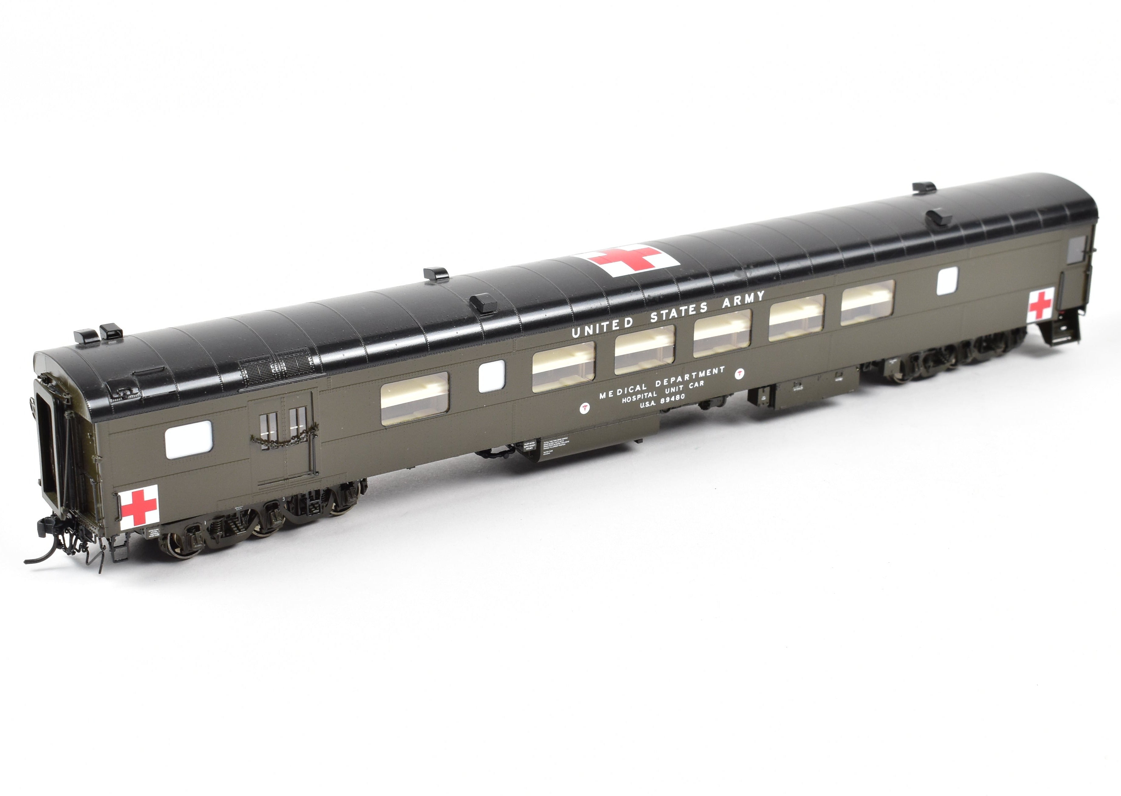 HO Scale Brass Consignment OMI - Overland Models, Inc. USAX - US Army Hospital Car for Freight/Passenger Use