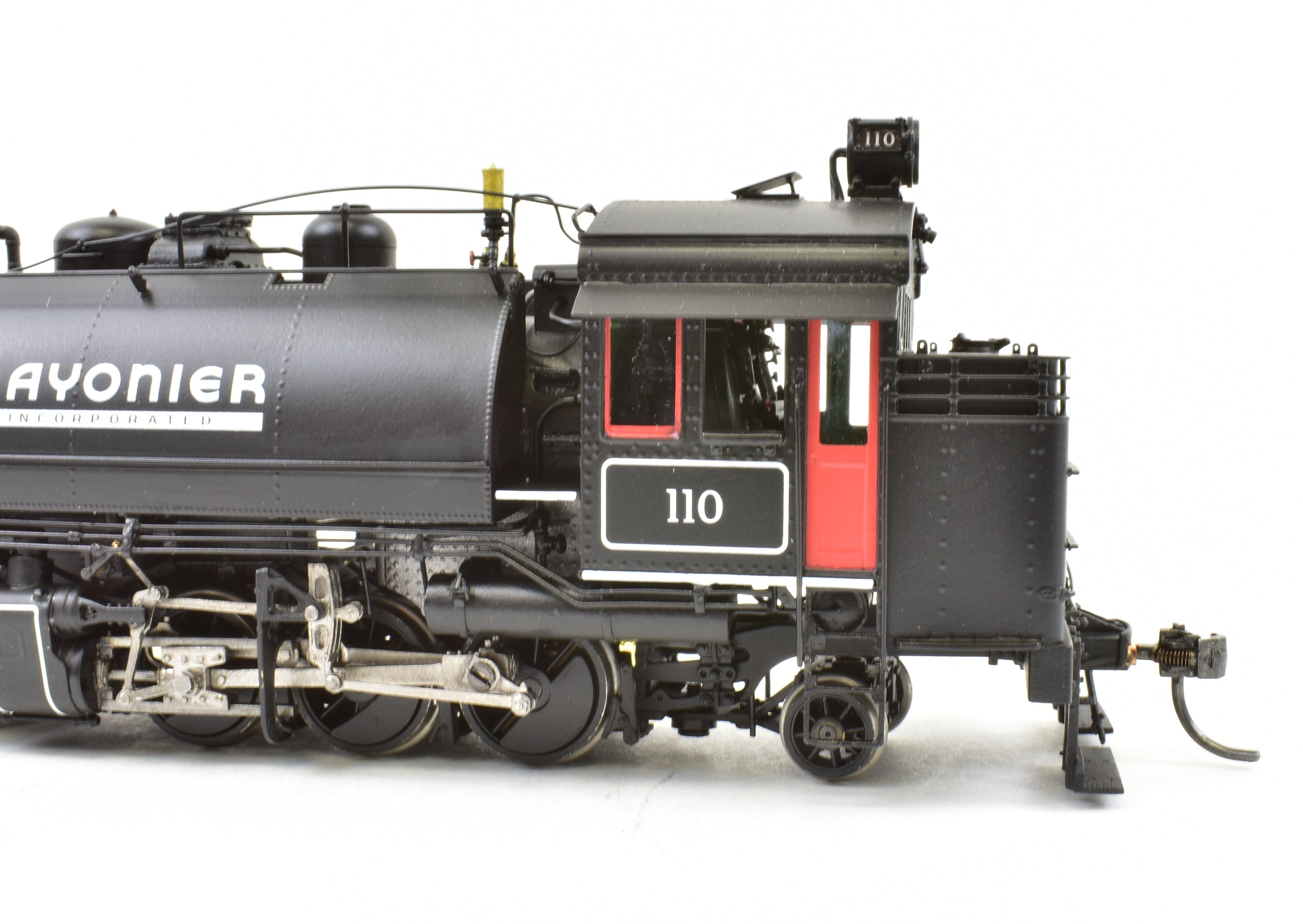High - Quality HO Scale Brass Division Point (DVP) Baldwin Logging Mallet Steam Locomotive #110 2 - 6 - 6 - 2T with Auxiliary Tender - The Last Available Model from Rayonier Incorporated