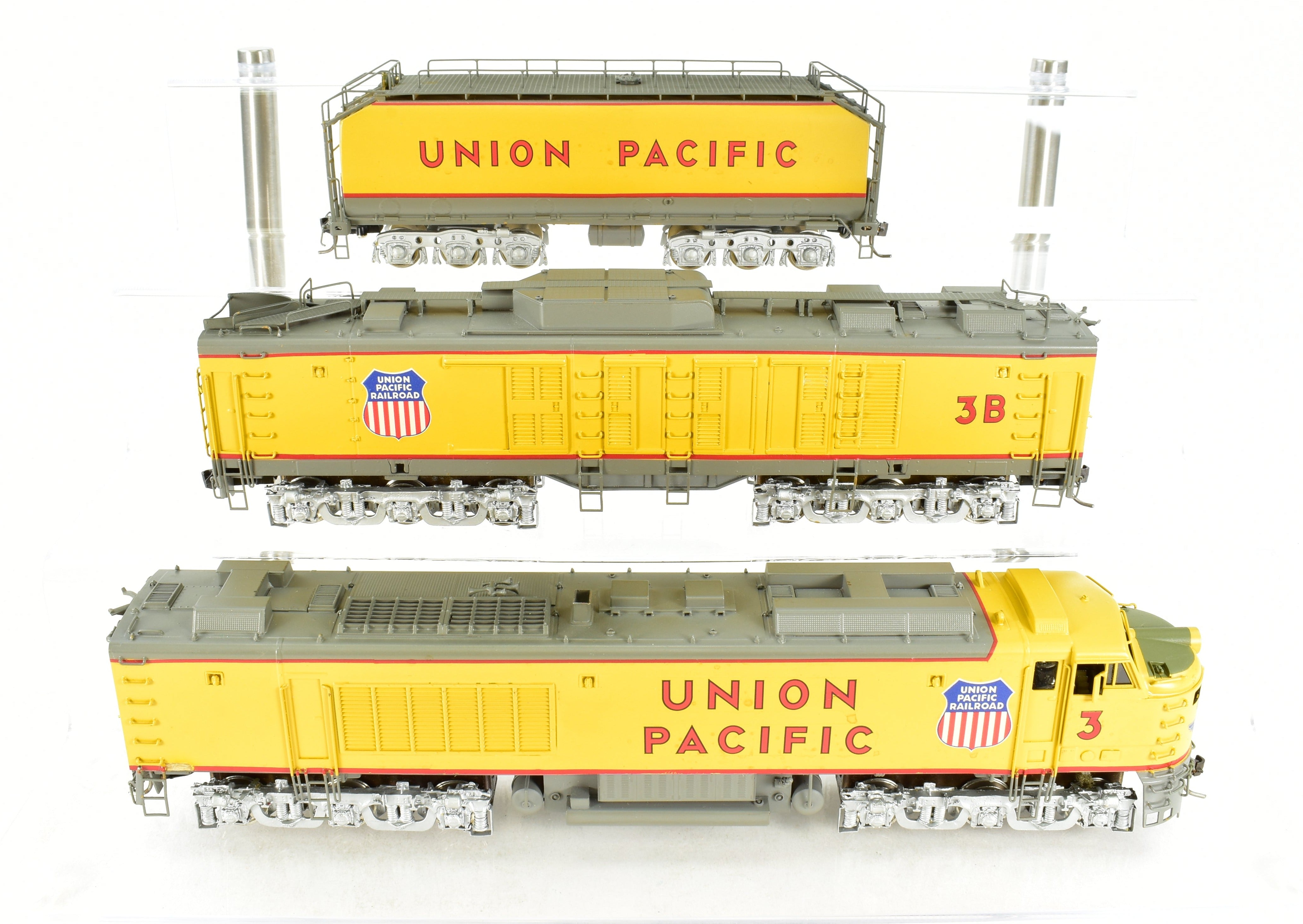 HO Scale Brass ALCO Union Pacific 3-Unit Gas Turbine Electric Model Train - Big Blow Variant with Custom Paint, DCC & Tsunami Sound