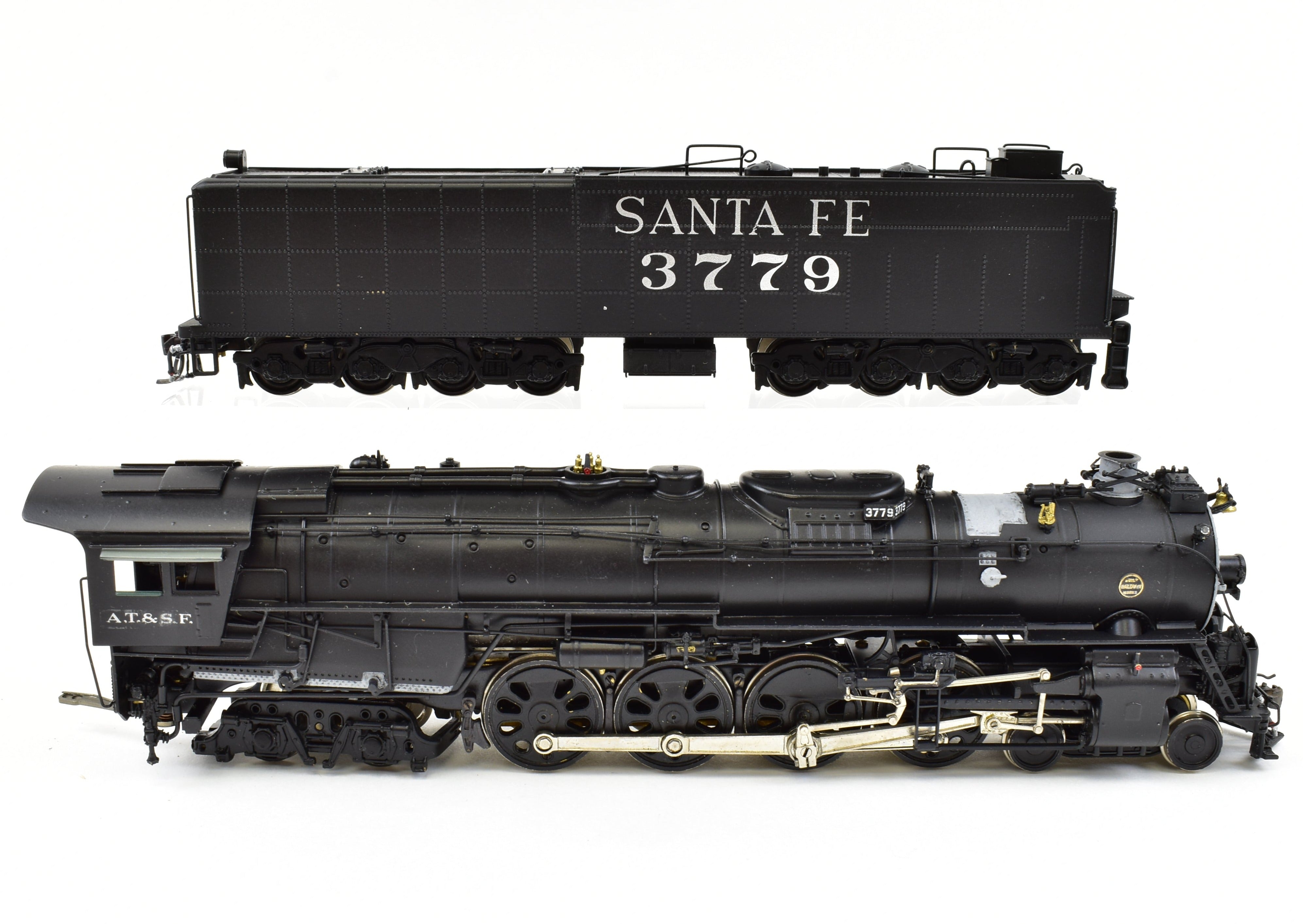HO Scale Brass PFM - United ATSF - Santa Fe 4-8-4 Northern Steam Locomotive Model from 1981 Hi - Grade Tapered Rods Version with Custom Painting