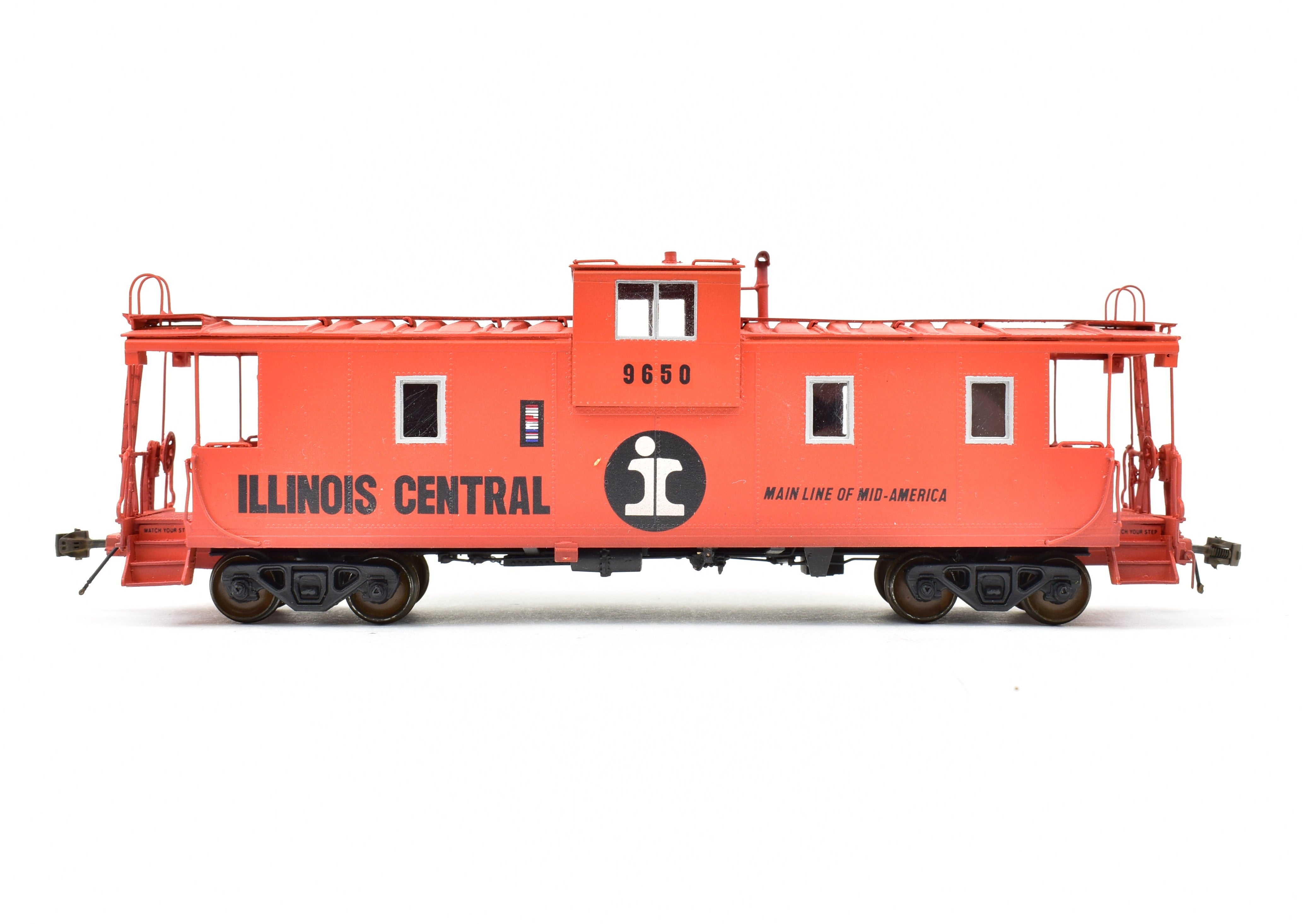 HO Scale Brass Model - Overland Models, Inc. Illinois Central Extended Vision Centrallia Shops Caboose Professionally Painted by OMI