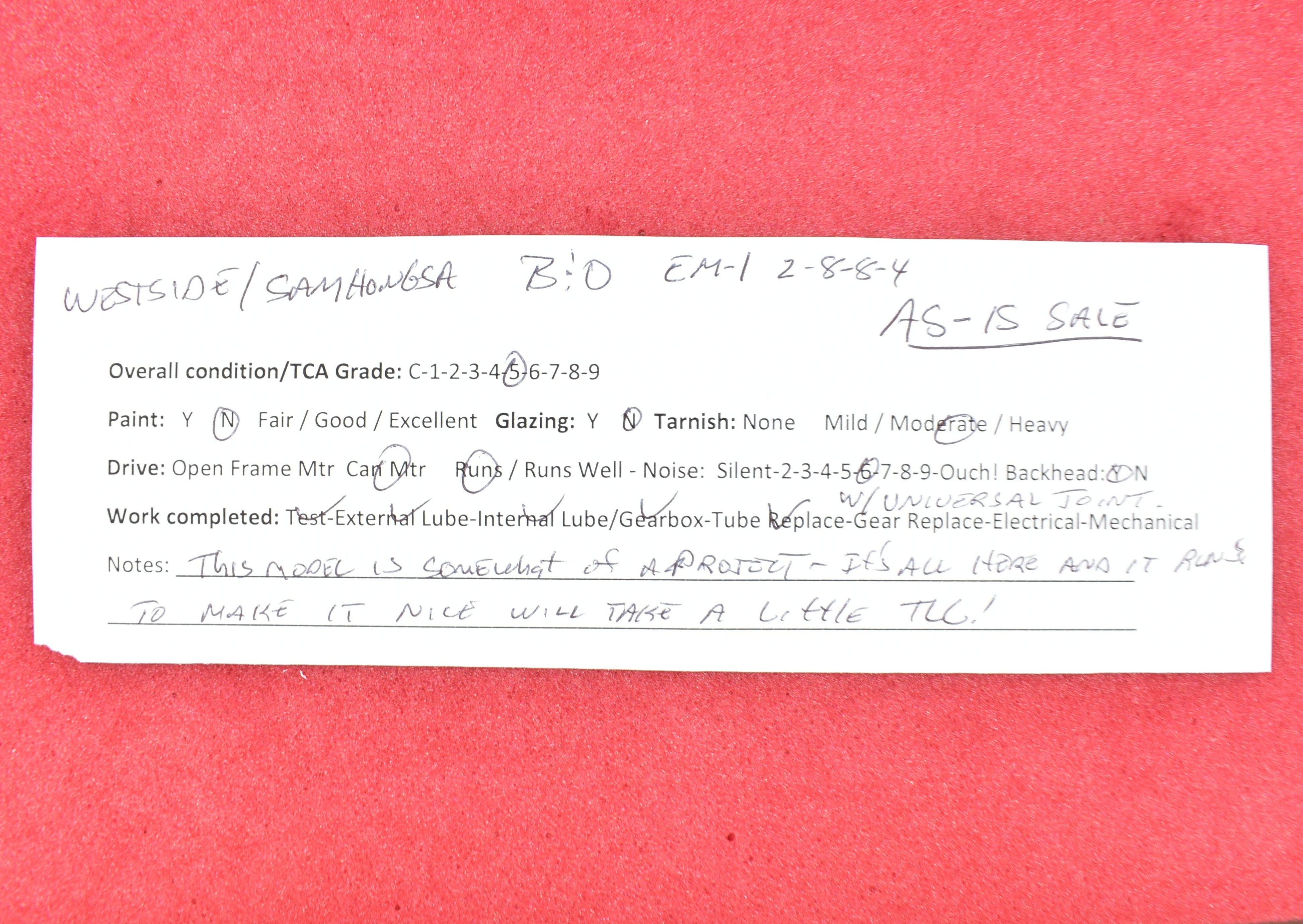 1979 HO Brass Westside Model Co. B&O Baltimore & Ohio EM-1 2-8-8-4 Articulated Model AS-IS