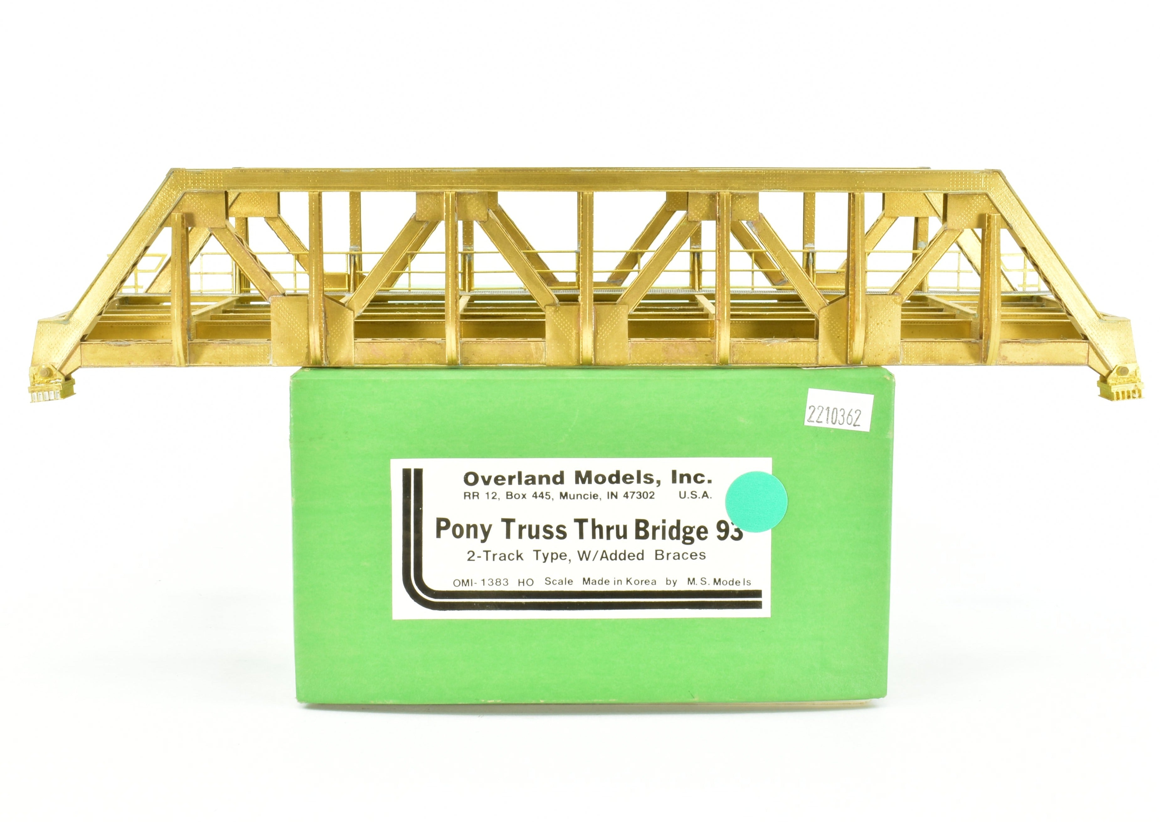 HO Scale Brass Overland Models, Inc. Pony Truss Thru Bridge 93 2-Track Type with Additional Braces for Model Railroads