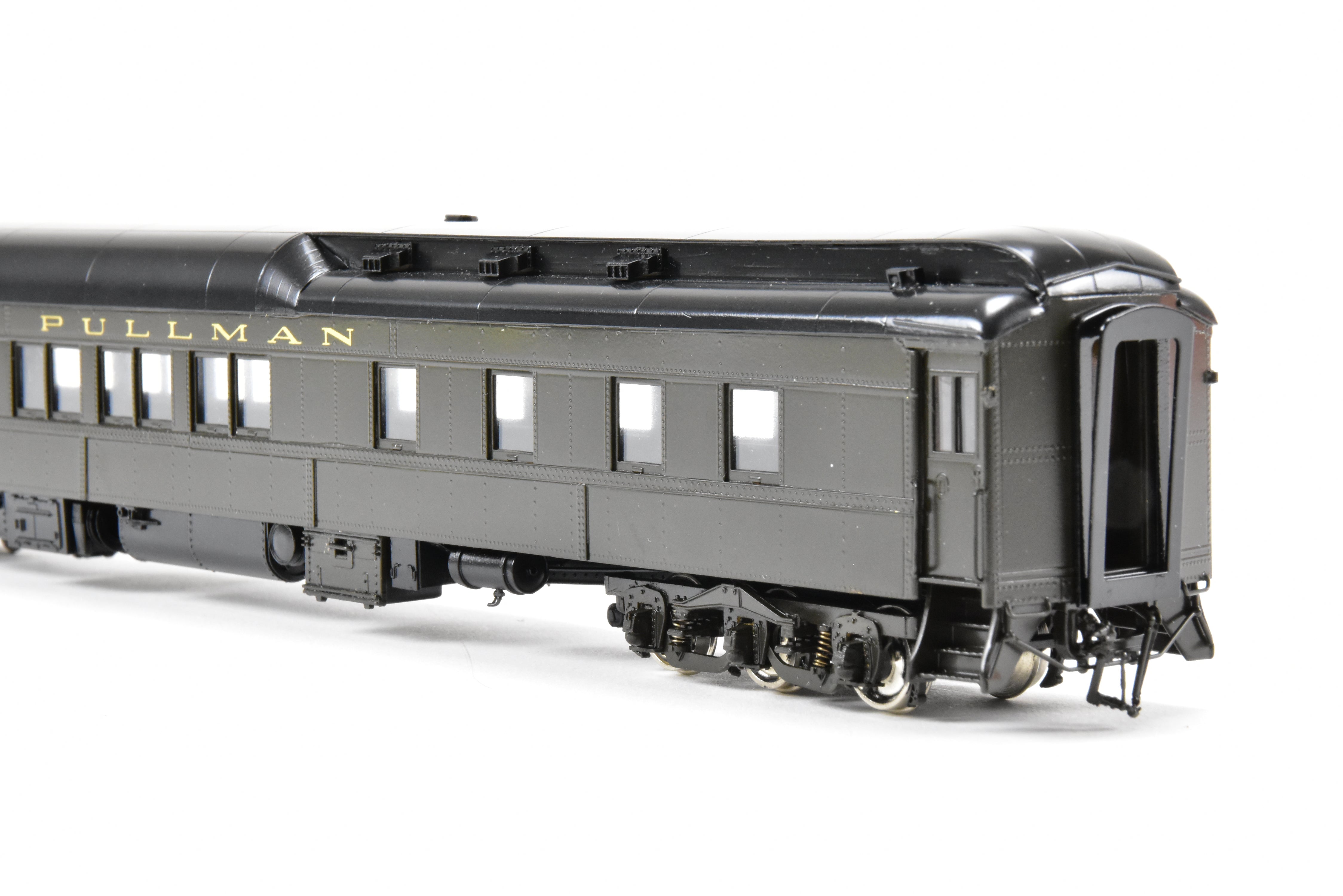 HO Scale Brass Precision Scale Co. Pullman 80-Foot Sleeper Model with 10-1-2 Plan 3585a, Featuring Mechanical Air Brine Equipment and Factory Lettering for Pullman
