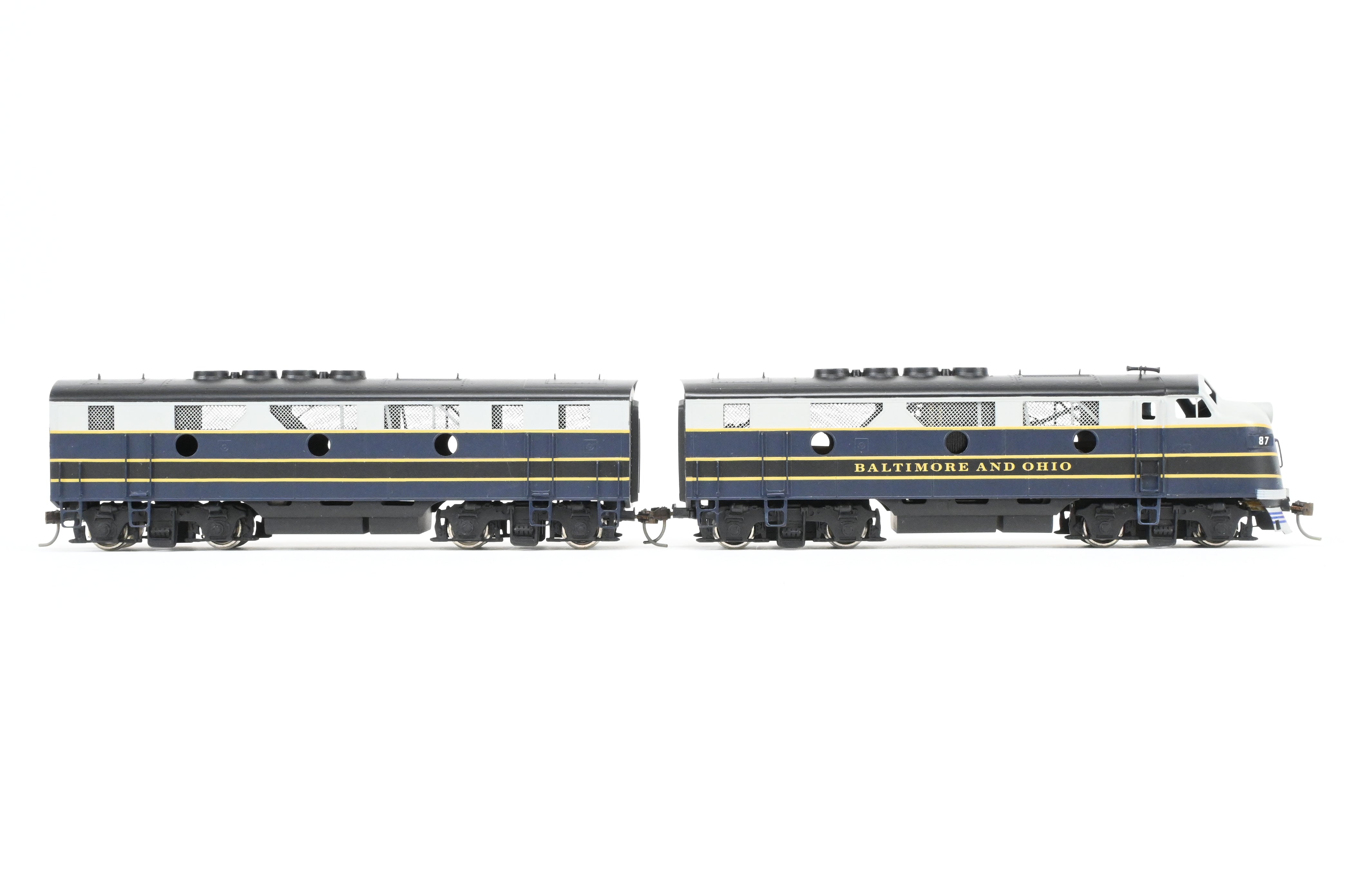 HO Scale Brass Hallmark B&O EMD F3 A/B Set - Powered A, Unpowered B