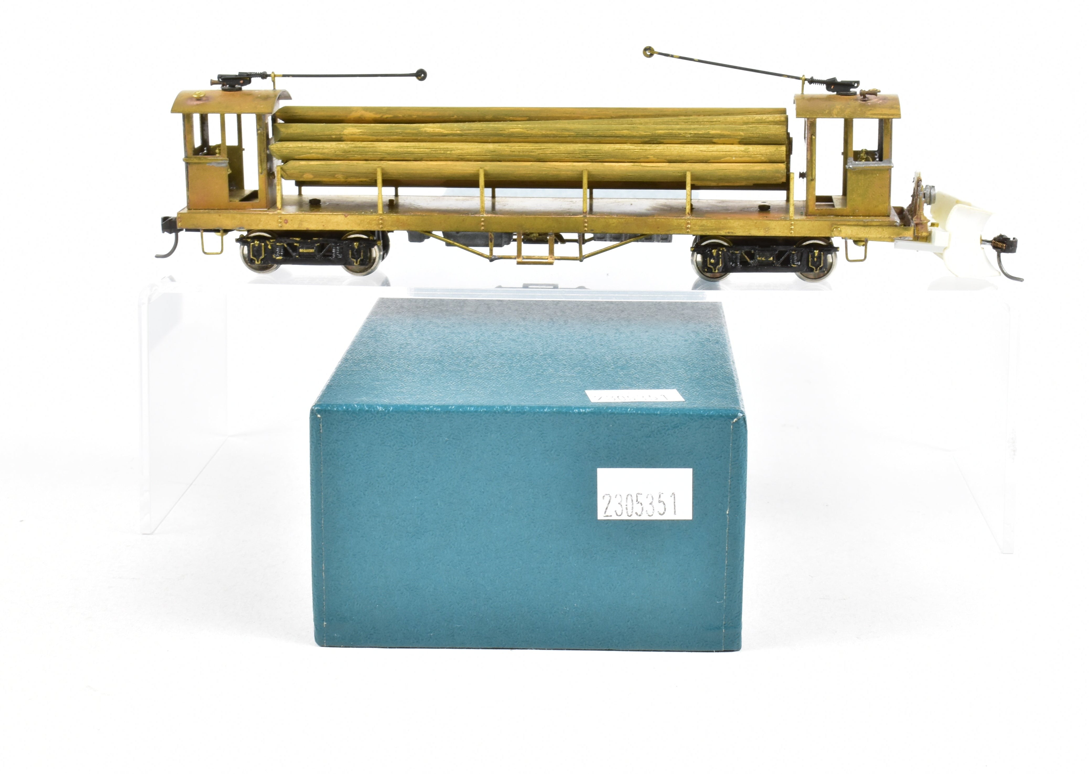 Custom - Built HO Scale Brass Traction Line Pole Car with Load from an Unknown Japanese Importer