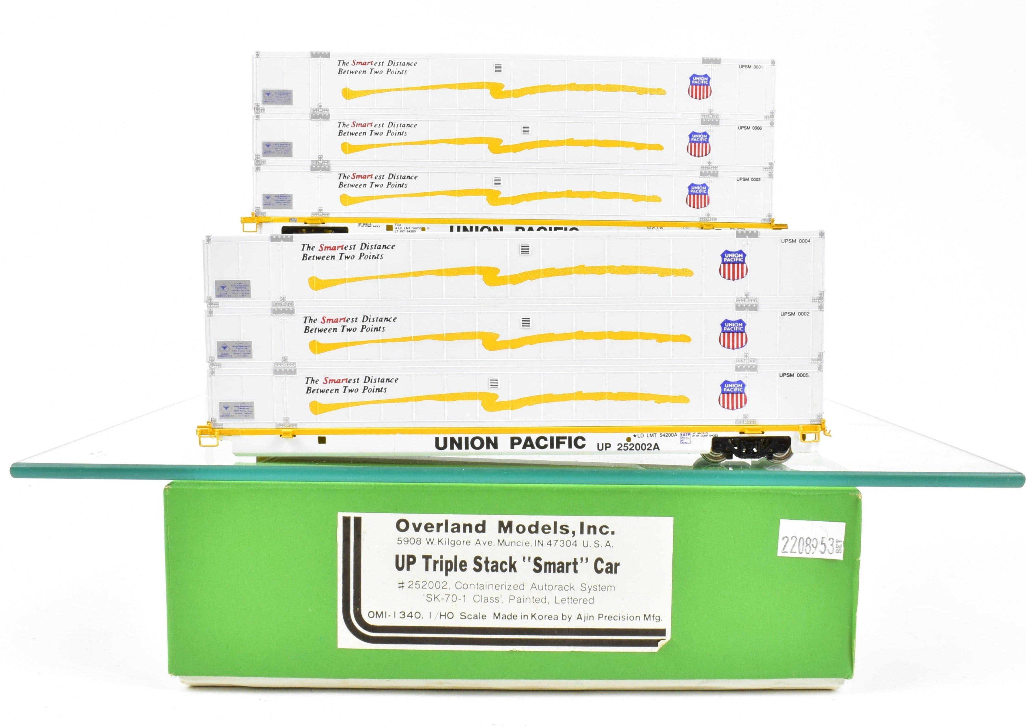 HO Brass Union Pacific Triple Stack Smart Car No. 252002A/B by Overland Models