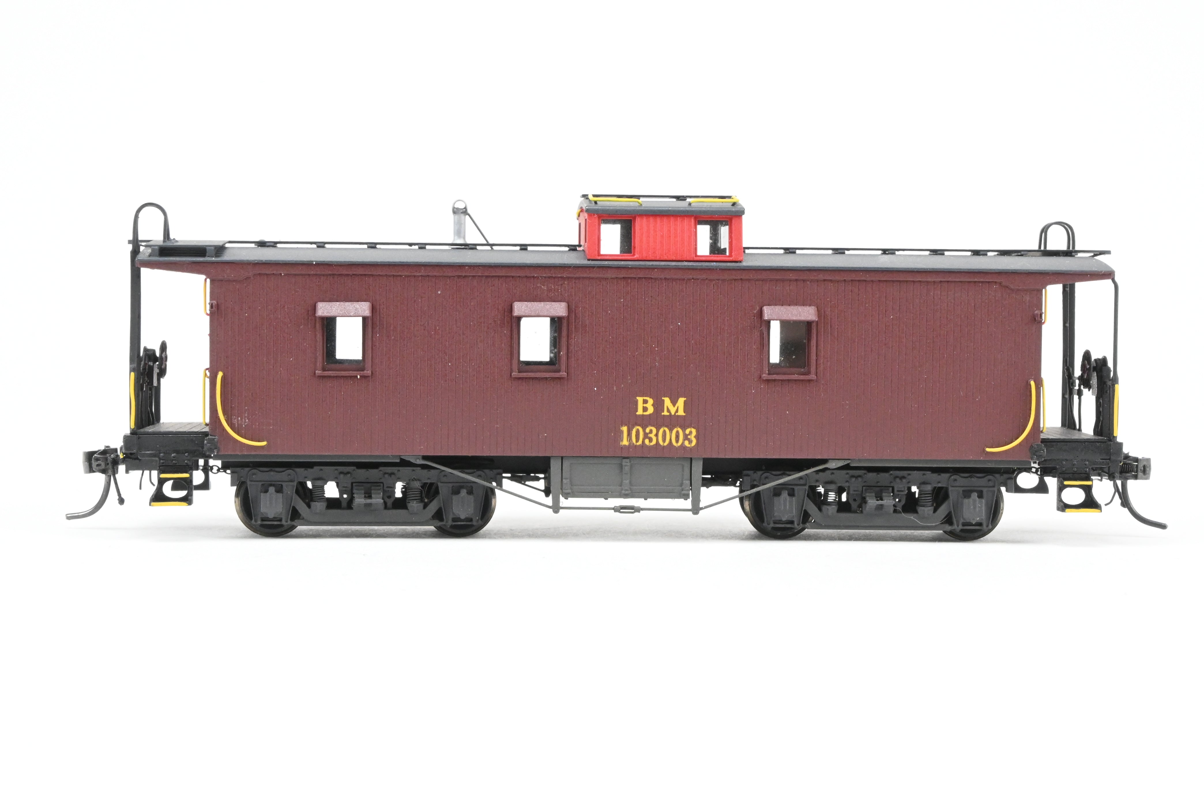 HO Scale Brass Railworks Boston & Maine Rebuilt Milk Car to Caboose Model - FP No. 103003