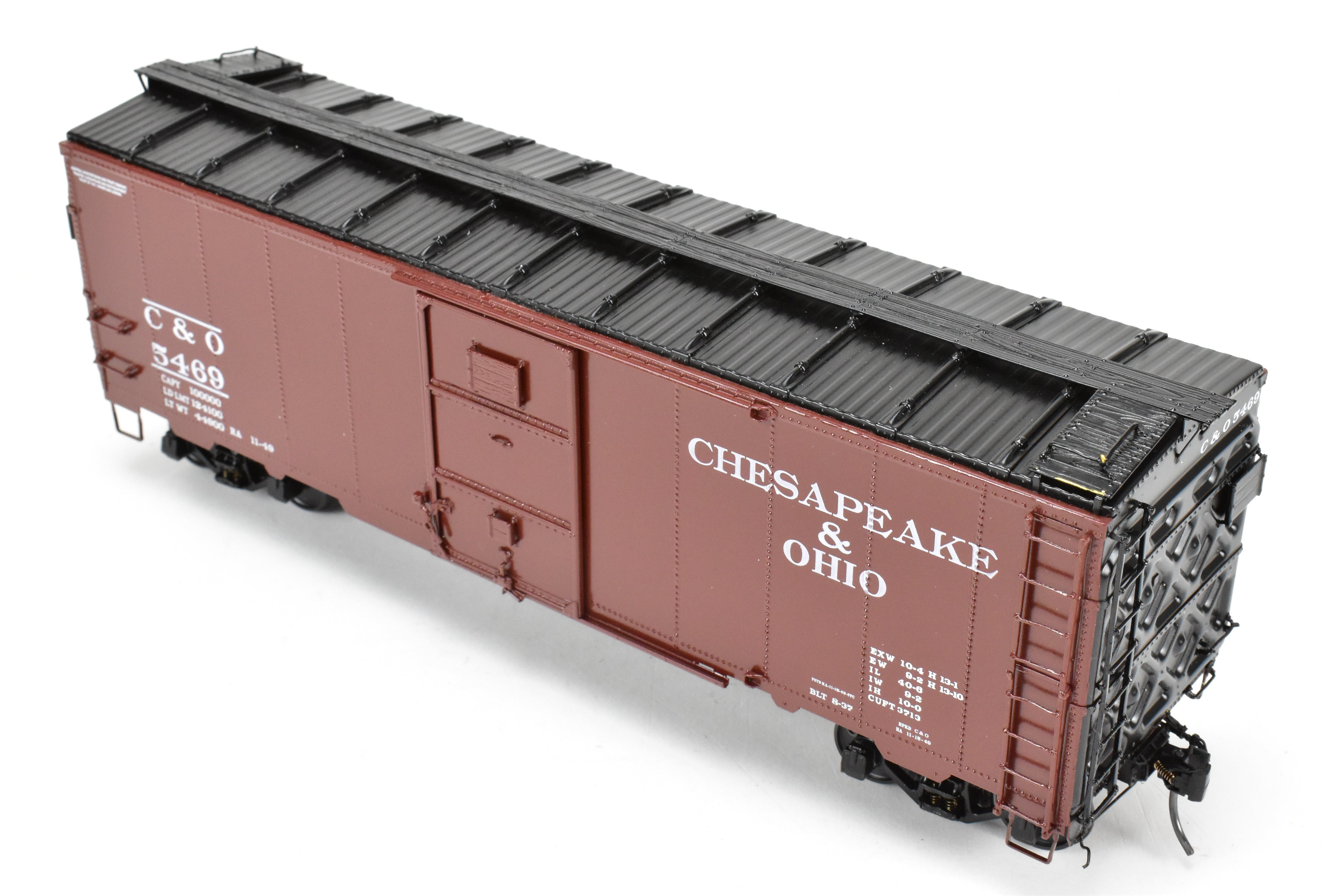 O Scale Brass Model - Rich Yoder Models' Chesapeake and Ohio (C&O) 1937 AAR Standard 40-Foot Steel Sheathed Box Car with Deco Ends, FP No.5469