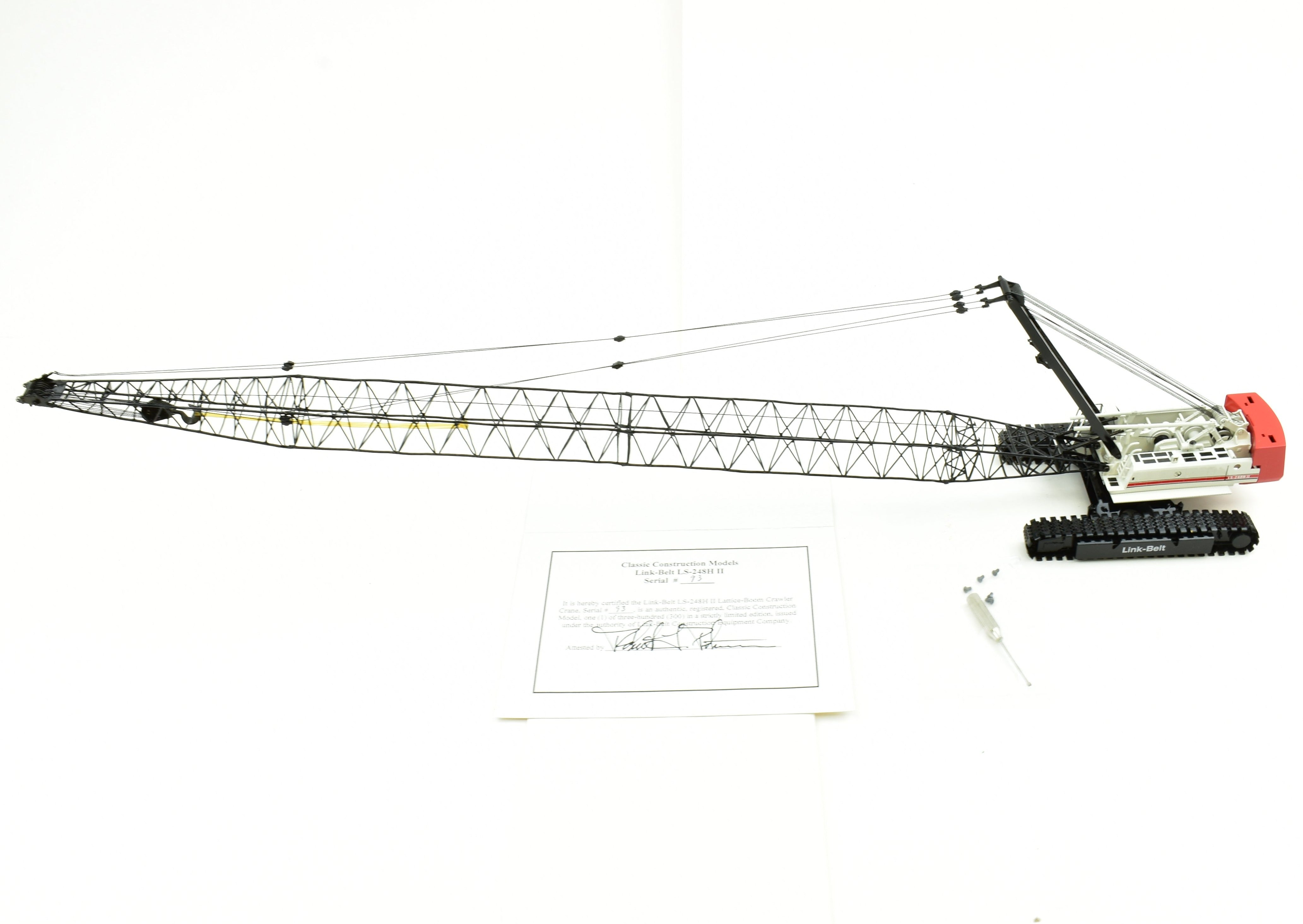 High - Quality HO Brass Construction Model - CON CCM No. 248H Caterpillar Link - Belt LS - 248 H II Lattice Boom Crawler Crane for Collectors