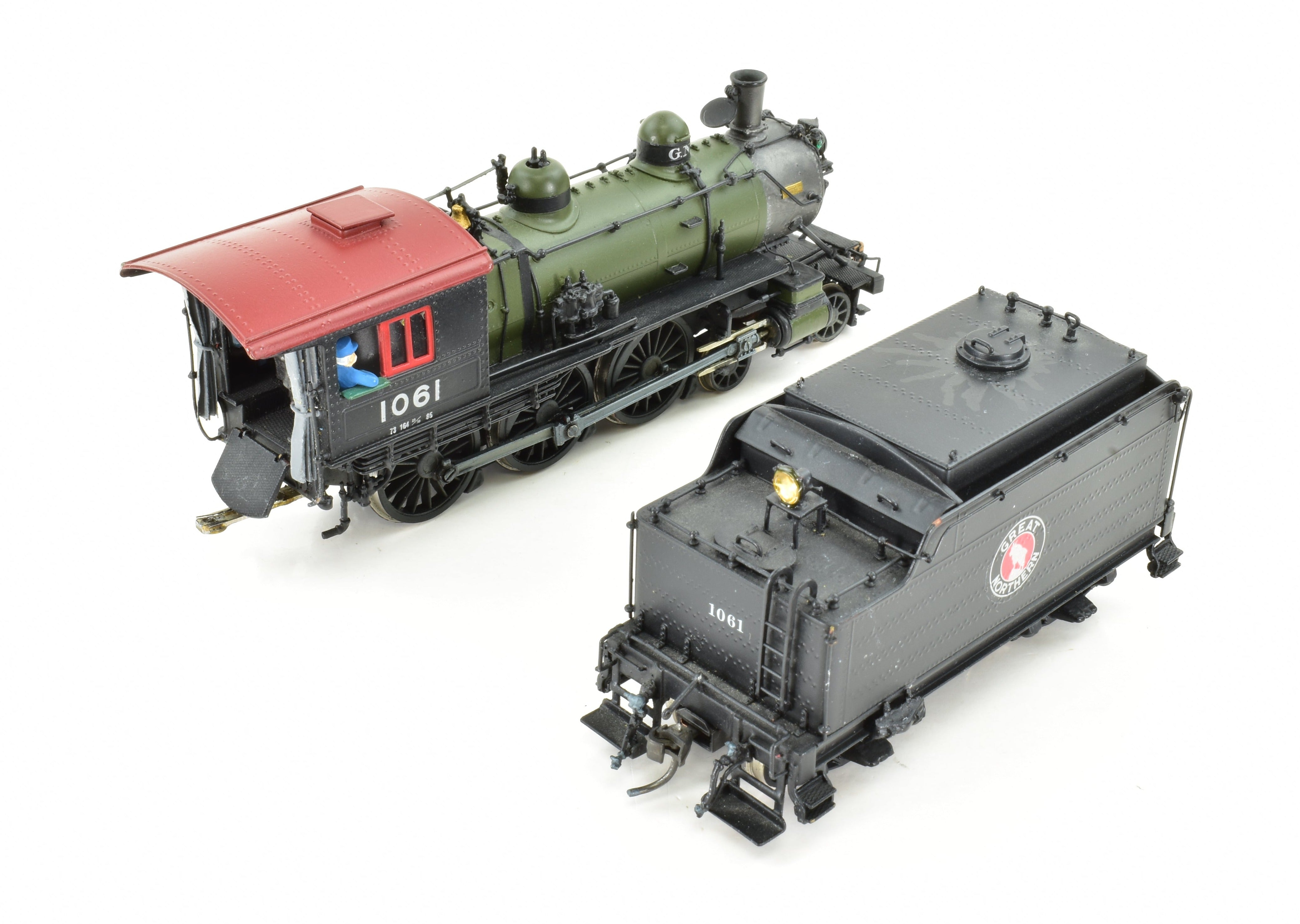 HO Scale Custom-Painted Brass Great Northern 4-6-0 Class E-8 Model No. 1061
