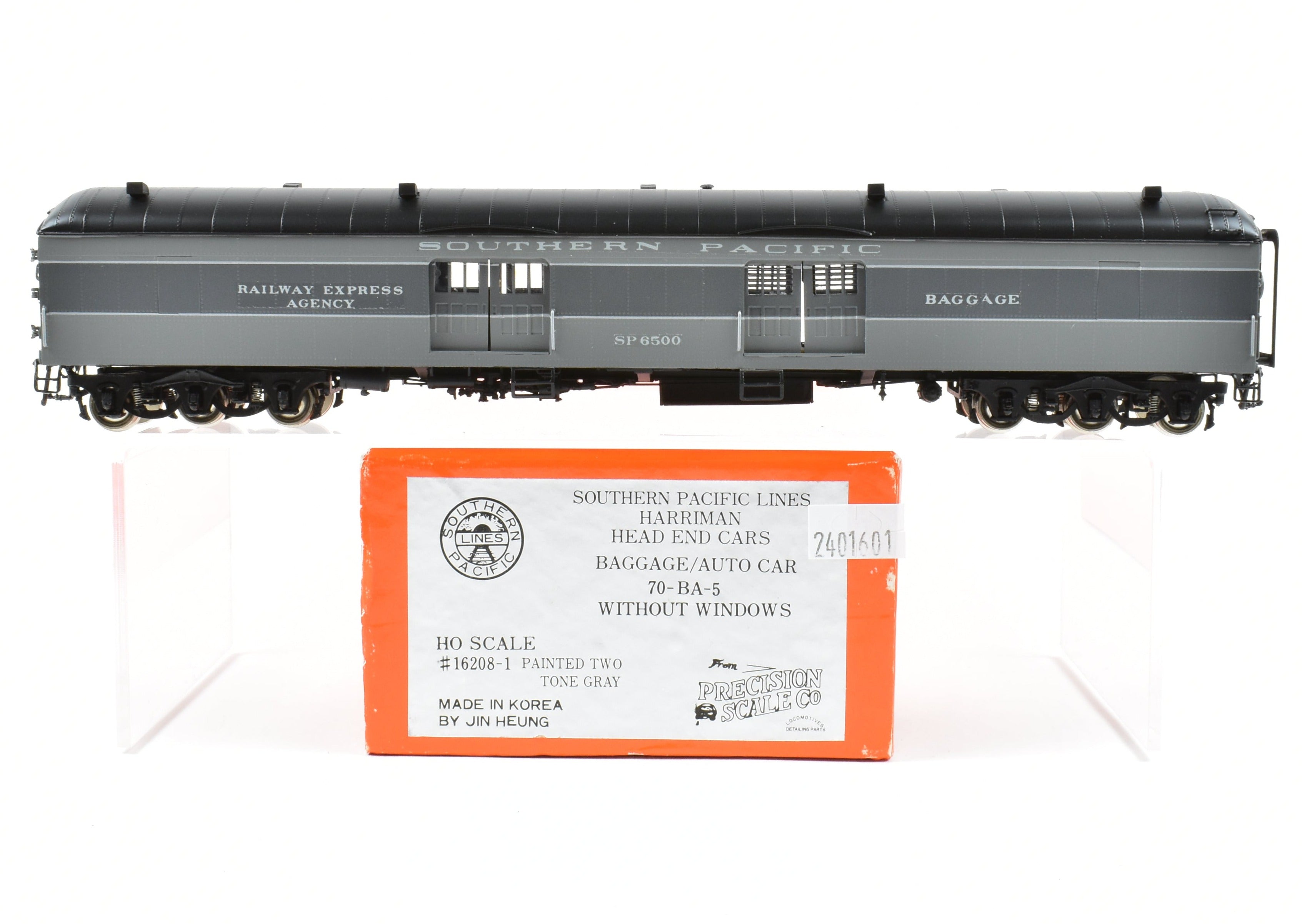 HO Scale Brass Model Train - Precision Scale Co. SP Southern Pacific Harriman Baggage/Auto Car 70 - BA - 5 FP No. 6500 for Model Train Enthusiasts