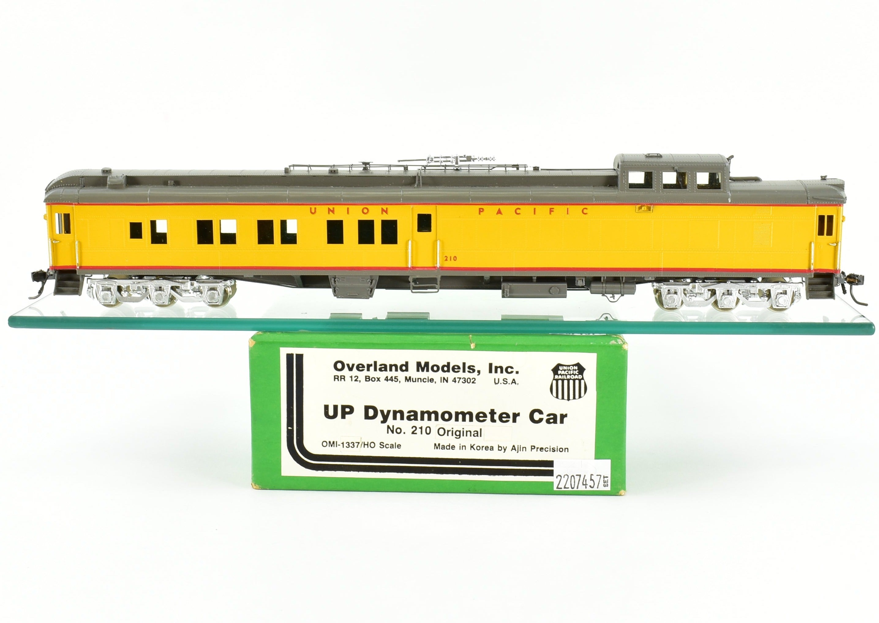 HO Scale Brass OMI - Overland Models, Inc. Union Pacific Dynamometer Car #210 in Original Configuration with Professional Painting for Model Railroading Enthusiasts